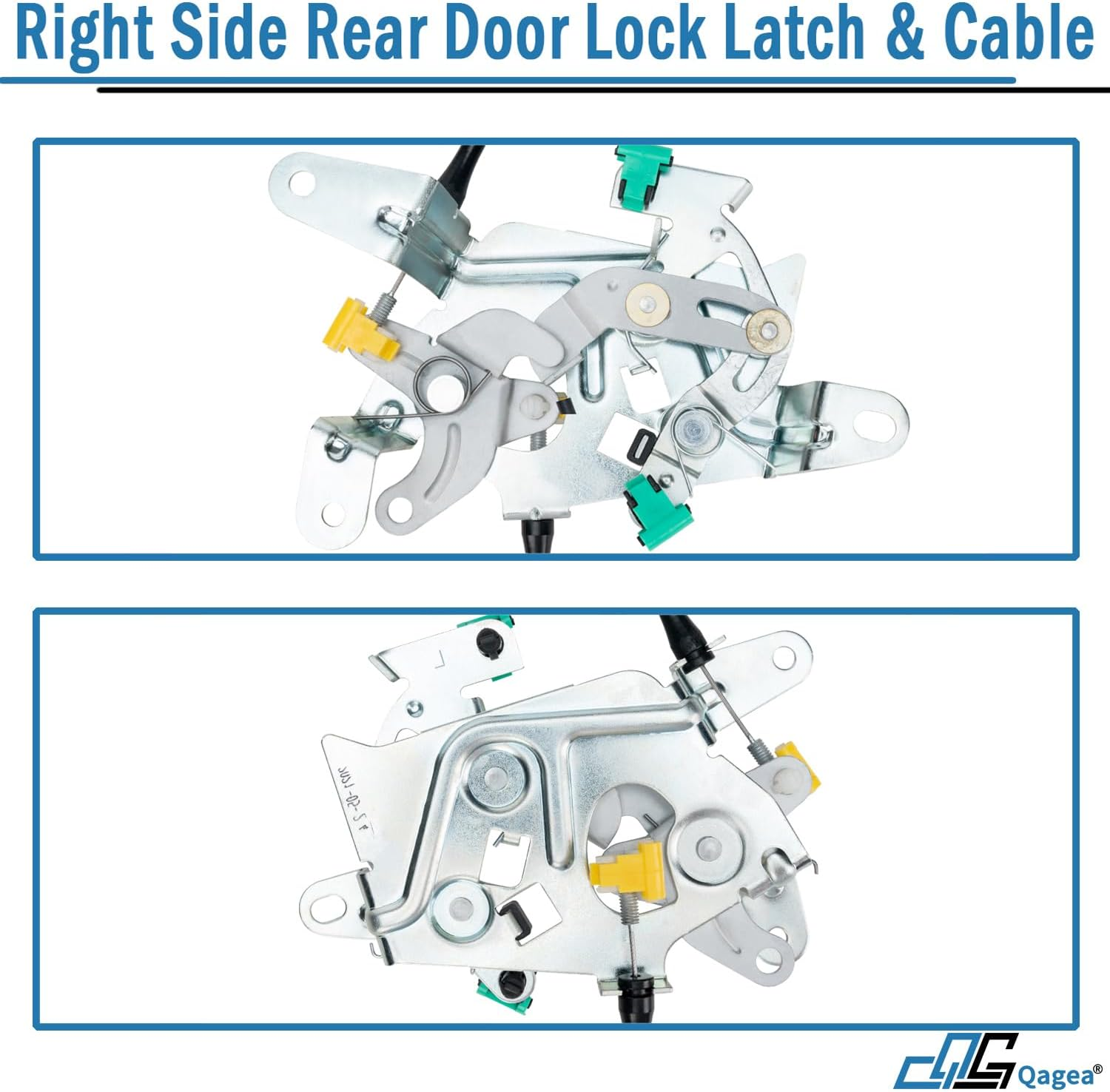 Rear Door Lock Latch & Cable - Right Passenger Side - Replacement for 1999-2007 Ford F250 F350 F450 F550 Super Duty, Upper and Lower Locking Latches Assembly Replaces# 6C3Z-28264A00-A 6C3Z28264A00A