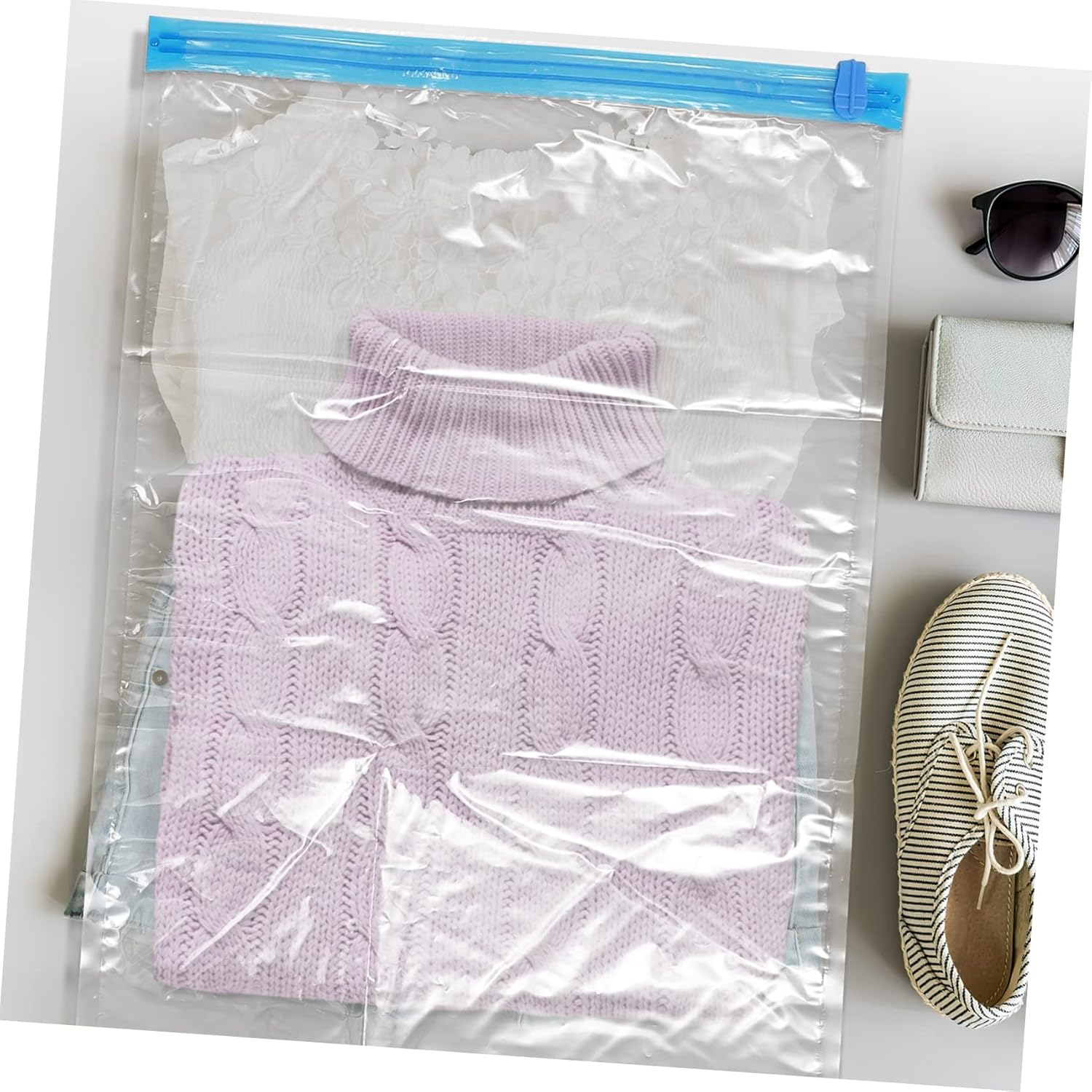 HOOTNEE 10Pcs Hand-Rolled Compression Bags for Travel Space Saver Vacuum Storage Bags for Packing Clothes and Comforters Vacuum Sealing for Travel and Home Use image number 2