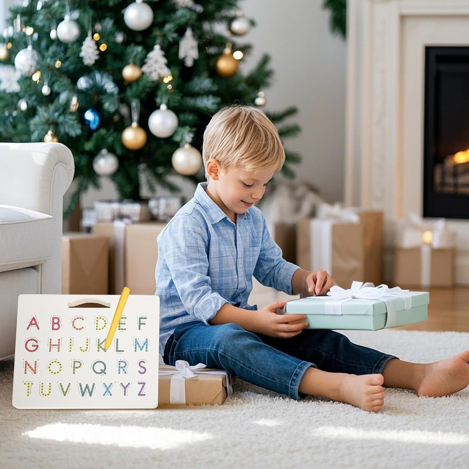 JOTO Magnetic ABC Letters Practicing Board for Toddlers, Educational Toy with Stylus Pen, Learning to Read and Writing Alphabet Play Tablet A-Z for Boys Girls image number 2