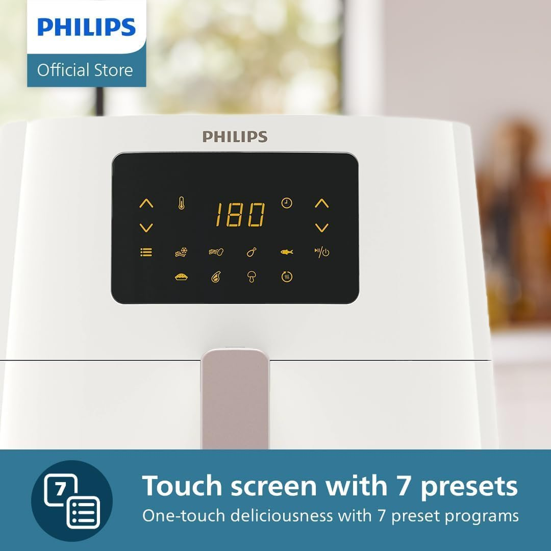 Philips Essential Air Fryer with Rapid Air Technology, 1.2Kg, 6.2L, 2000 Watt, 5 Portions, White (HD9270/21) image number 6