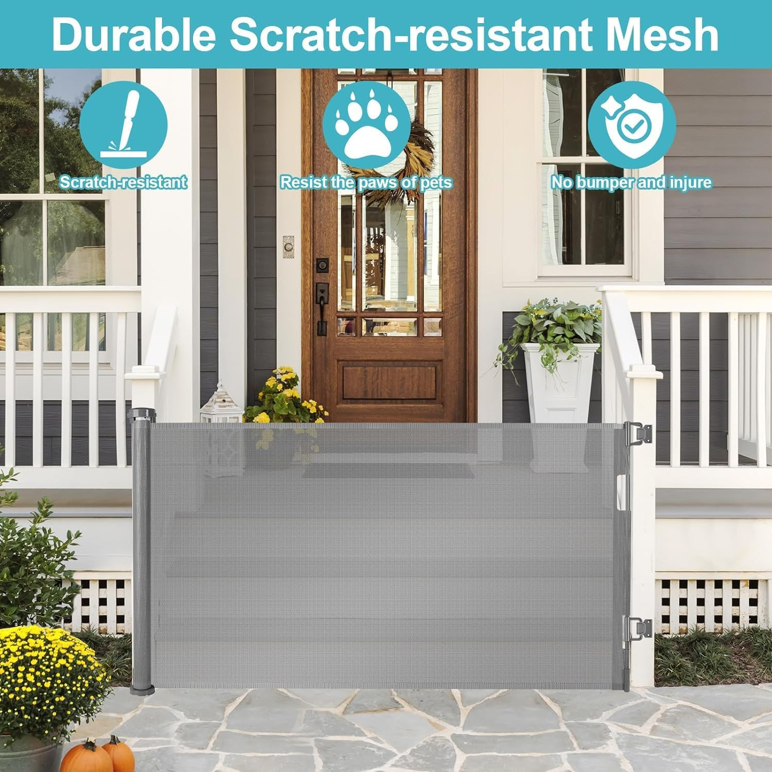 WOMHOM 120 Inch Extra Wide Baby Gate for Large Opening Retractable Baby Gates Extra Long Dog Gate for the House Pet Gates for Dogs image number 3