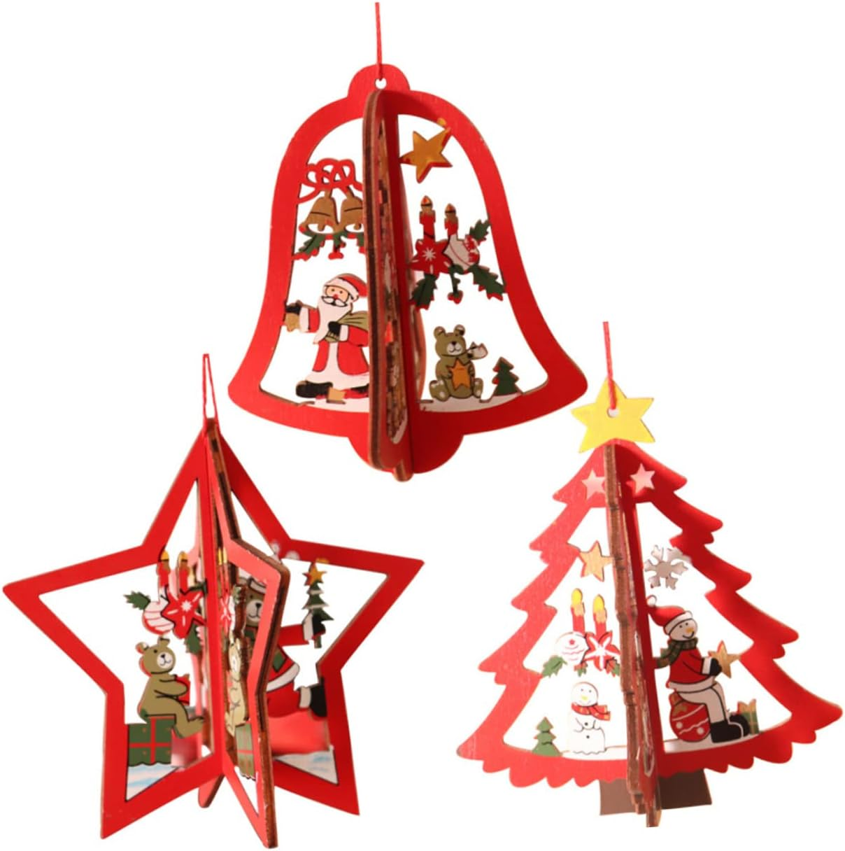 3Sets Christmas Tree Pendant Ornaments for Festive Window Home Decoration Essential for Holiday Tree Strong Christmas Hanging Decor