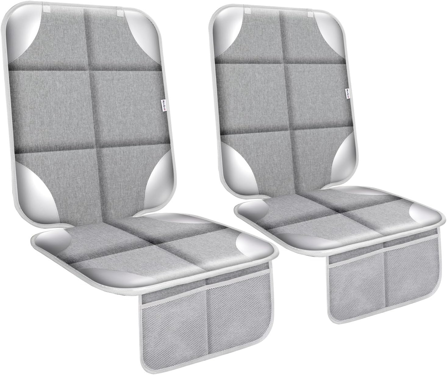 Meolsaek Car Seat Protector, Non-Slip Padded Backing Will Not Leave Imprint, Thickest Carseat Seat Protector for Child Car Seat 2 Pack for SUV, Sedan, Truck, Leather Car Seat (Black)