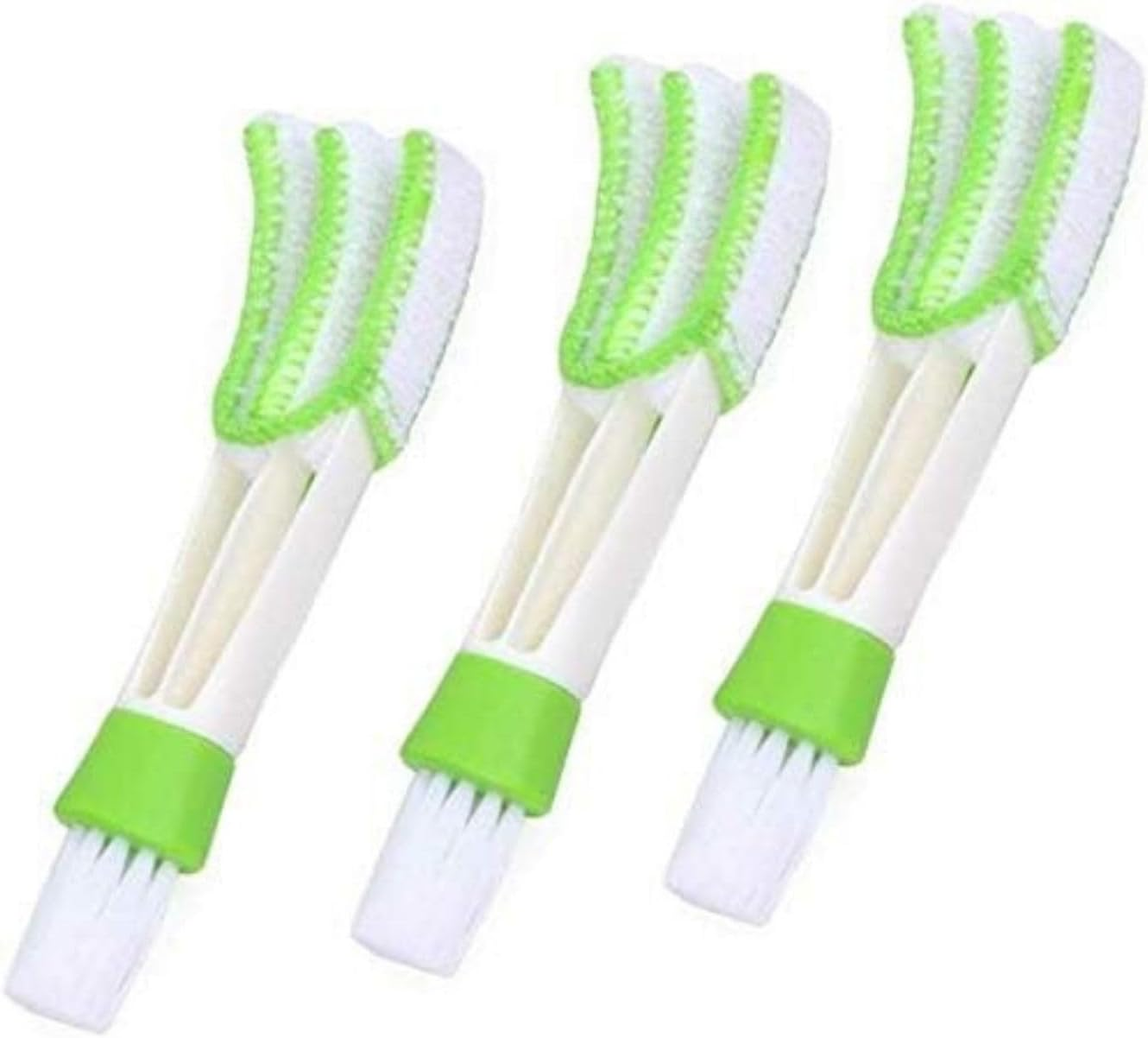 3 Pcs Car Air Outlet Mini Dust Collector, Double-Headed Car Air Conditioner Cleaning Brush, Interior Dust Removal Brush, Fan Cleaning Tool, Suitable for Car Interior, Keyboard, Blinds