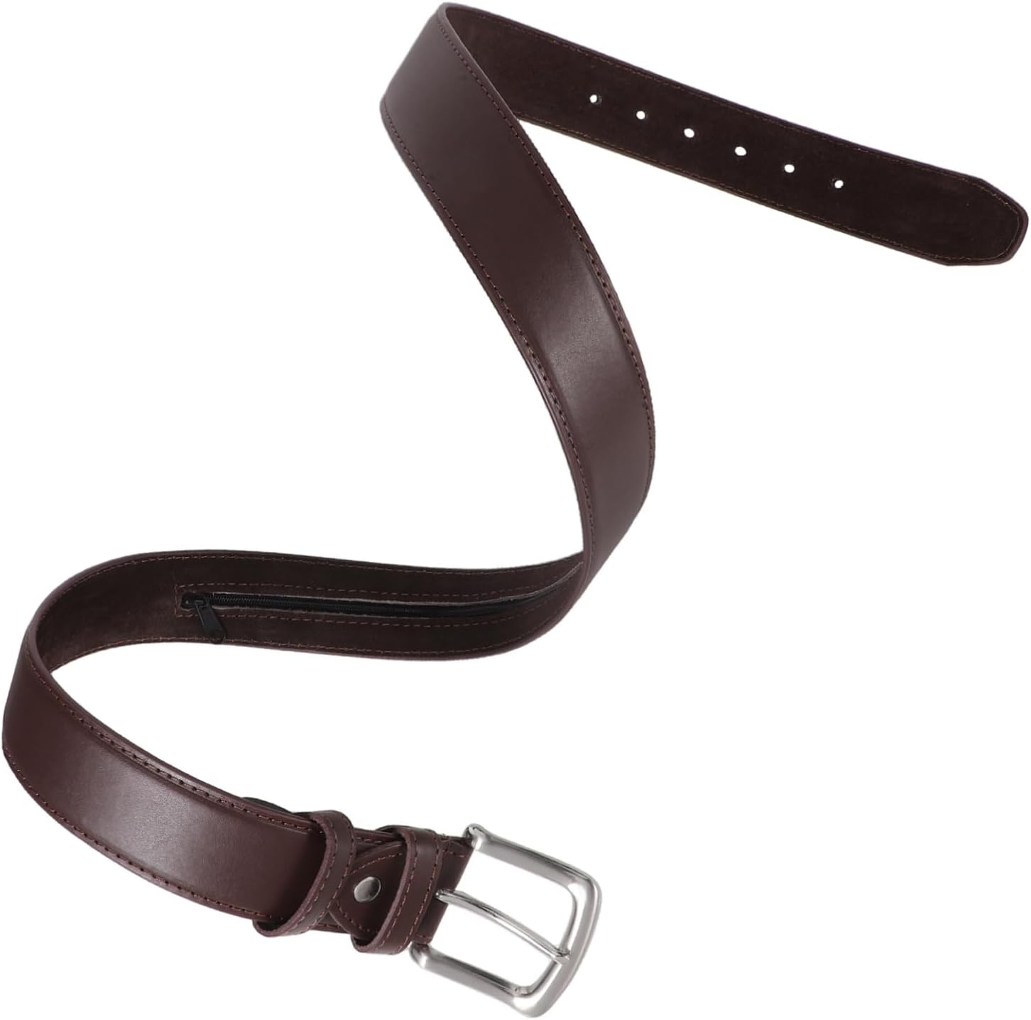 COOLHIYA Wallet Belt Men Hidden Money Pouch Pu Money Belt for Travel Security Easy Zipper Fit image number 1