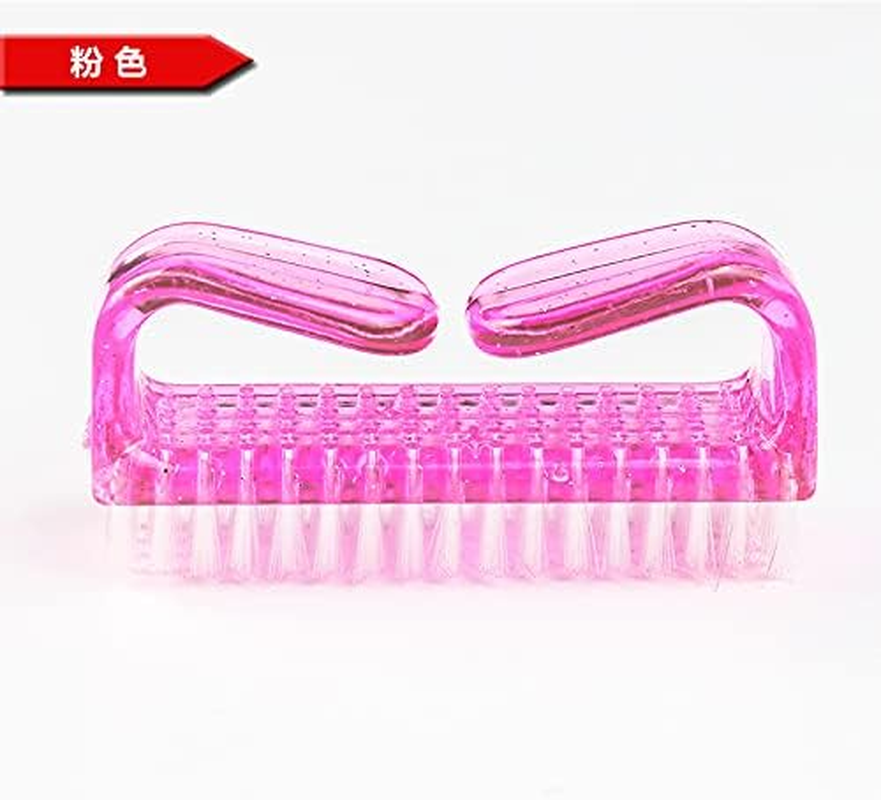 1Pcs Handle Nail Brush Nail Hand Scrubbing Cleaning Brush, 8Cm Purple/Green/Pink/Blue Handle Grip Nail Brushes Hand Fingernail Brush Cleaning Brush for Toes and Nails