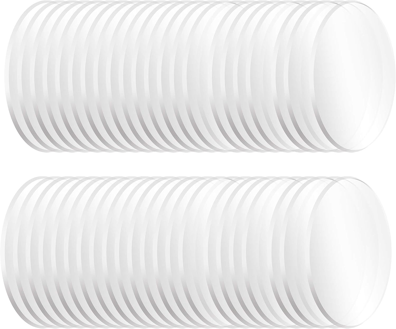 Tongass (50-Pack) 3" Clear Acrylic Circle Blanks for Ornament Plexiglass round Sheet Disc - 1/8" Thick image number 1