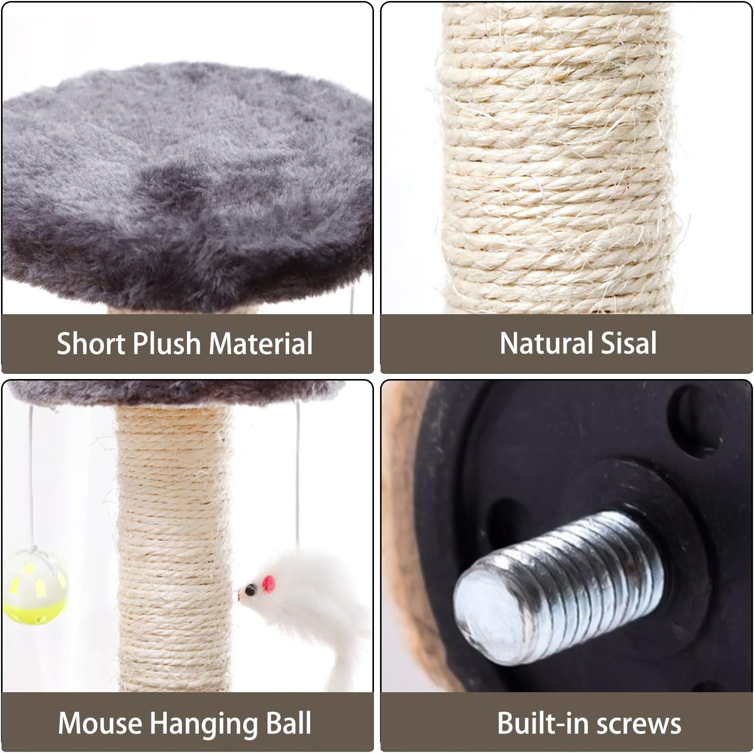 Cat Scratching Post with Plush Platform, Scratching Post with Sisal, Scratching Post, Cat Scratching Post, Suitable for Small Cats image number 2