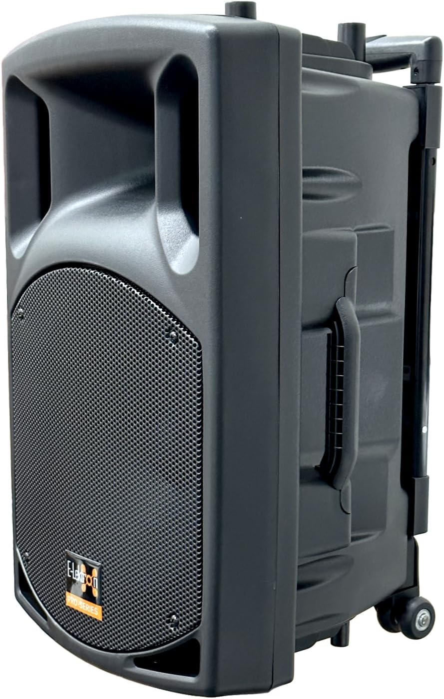 E-Lektron 30MUH 700W 12" Inch Bluetooth Wireless Linkable Loud Portable PA Speaker Sound System Recoding Incl.2 Mics for Karaoke Coach Speech Singing