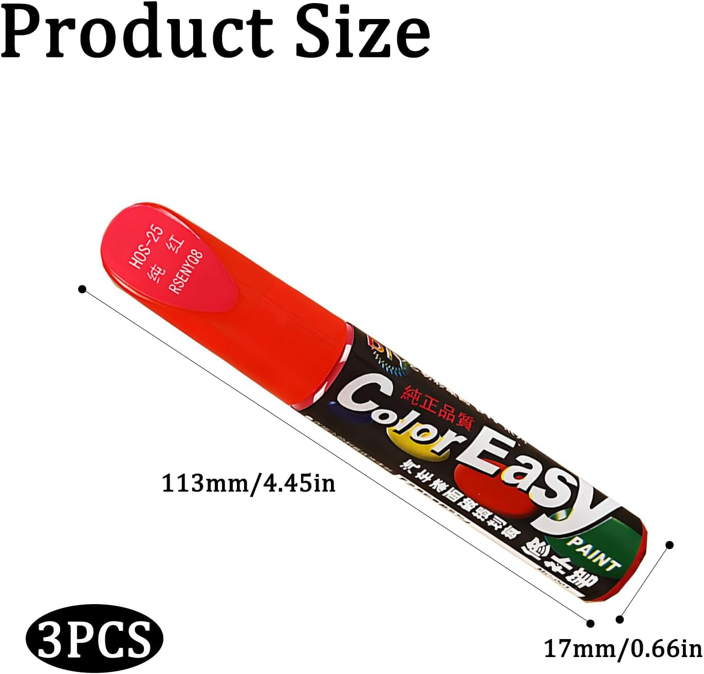 3 Pcs Car Scratch Remover Pen,Touch up Paint Pen,Red Spray Paint, for Car Suitable for Cars Repainting Cover and Repair Scratches, Suitable for Cars, Suv, Truck, Rv, Bicycle(Red) image number 4