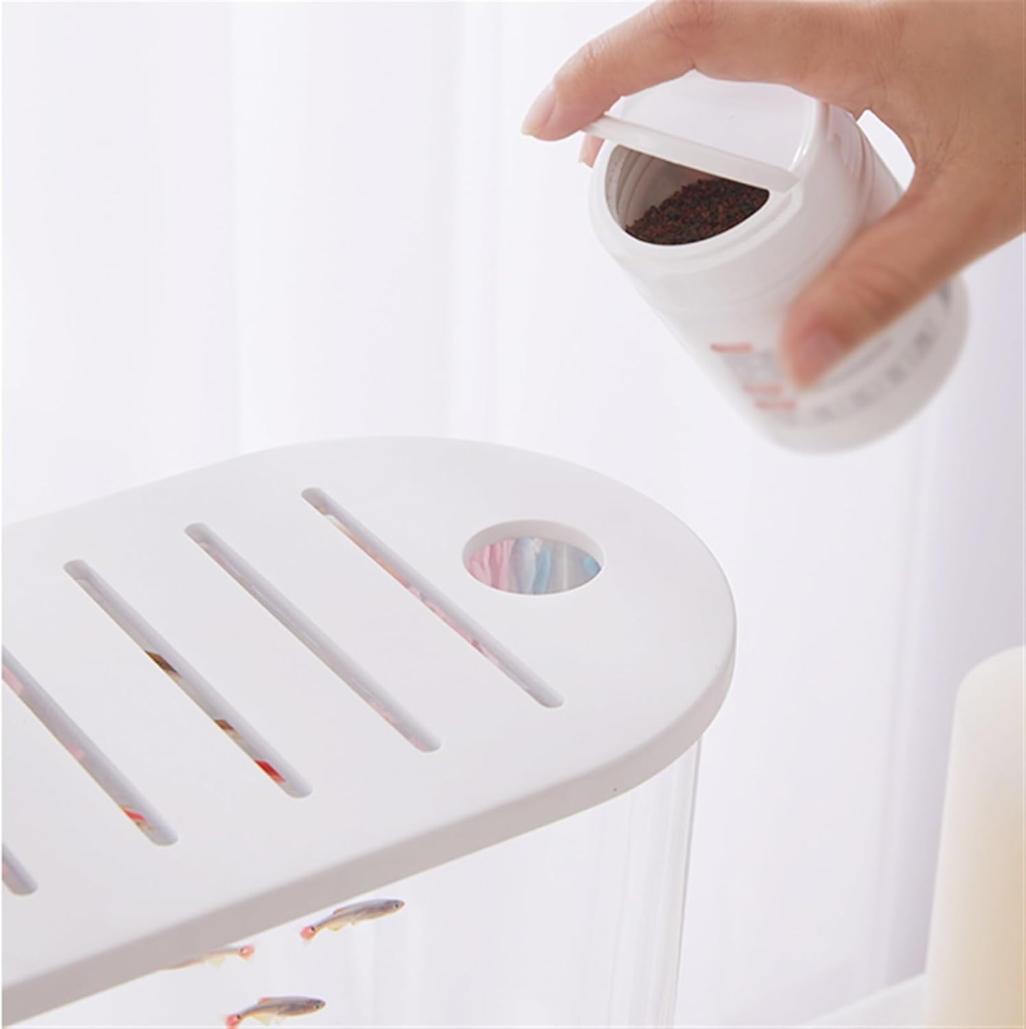 Aquariums Fish Tank Small Micro Landscape Transparent Fish Tank Large Ecological Aquascape Home with Lid Desktop Oval Can Be Planted Aquatic Plants Fish Bowl (Size : L) image number 6