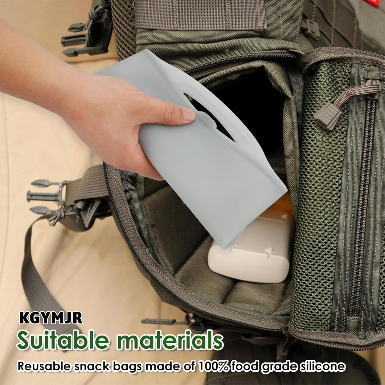 Silicone Microwave Steam Sterilizer Bags - Reusable 2000Ml Silicone Steam Bags for Baby Bottles, Breast Pump Parts, Pacifiers and Teethers - Great for Home and Travel - Grey image number 4