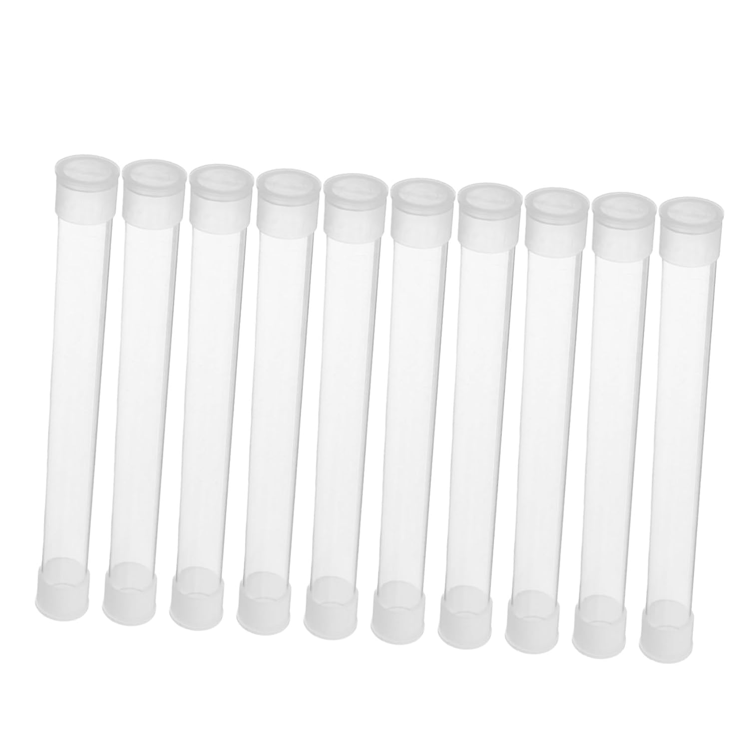 Amosfun 10Pcs Thermometer Storage Tubes Large Flat Plastic Protective Case with Seal Portable Needle Organizer for Travel Home Clinic Use image number 4