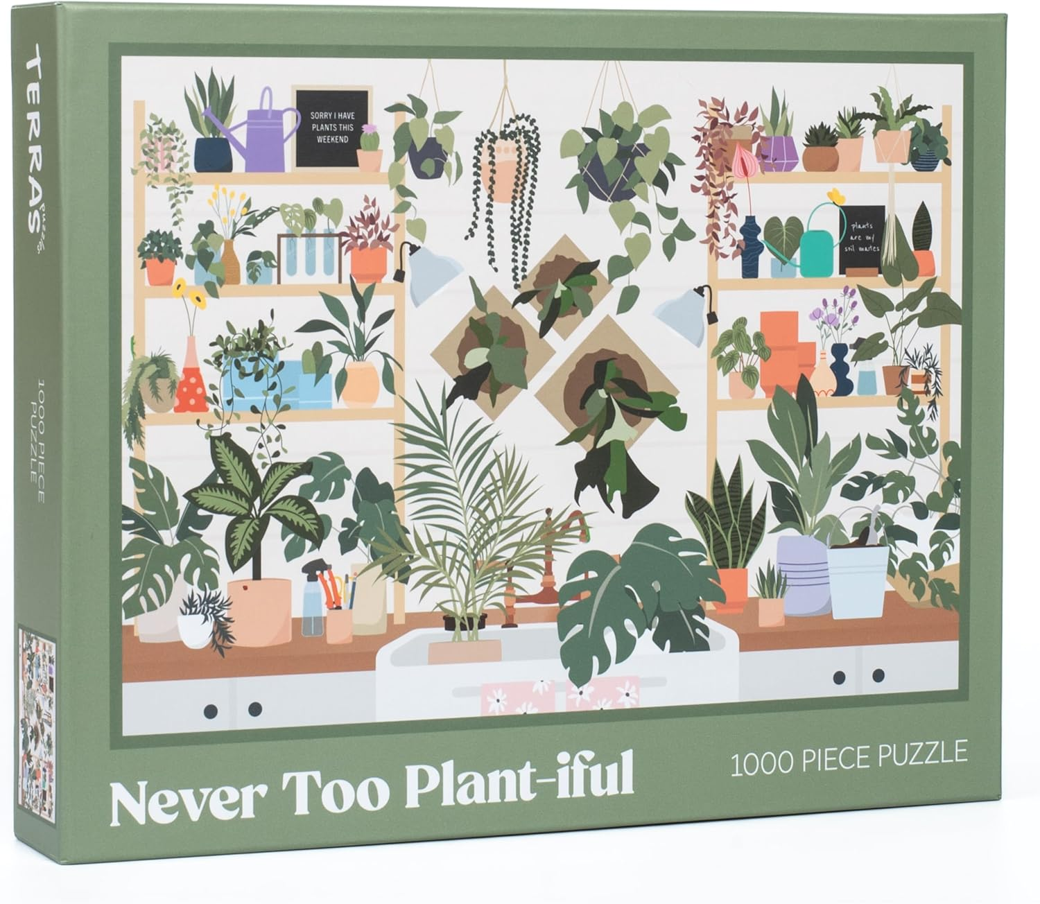 Terras Puzzles - Never Too Plant-Iful 1000 Piece Puzzle - Matte Finish - Plant Garden Lovers - 70X50Cm