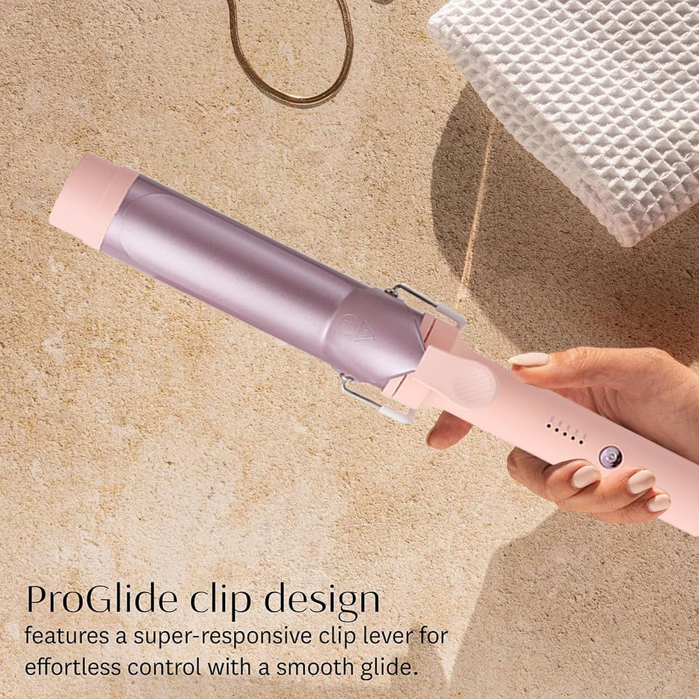 Frafuo Hair Curling Wand-40Mm Wave Hair Curler-5 Temperature Adjustable Temperature Ceramic Crimper Hair Curling Iron for Short/Medium/Long Hair-Wave Curling Iron for 50 Mins Auto-Off, Pink-Purple image number 6