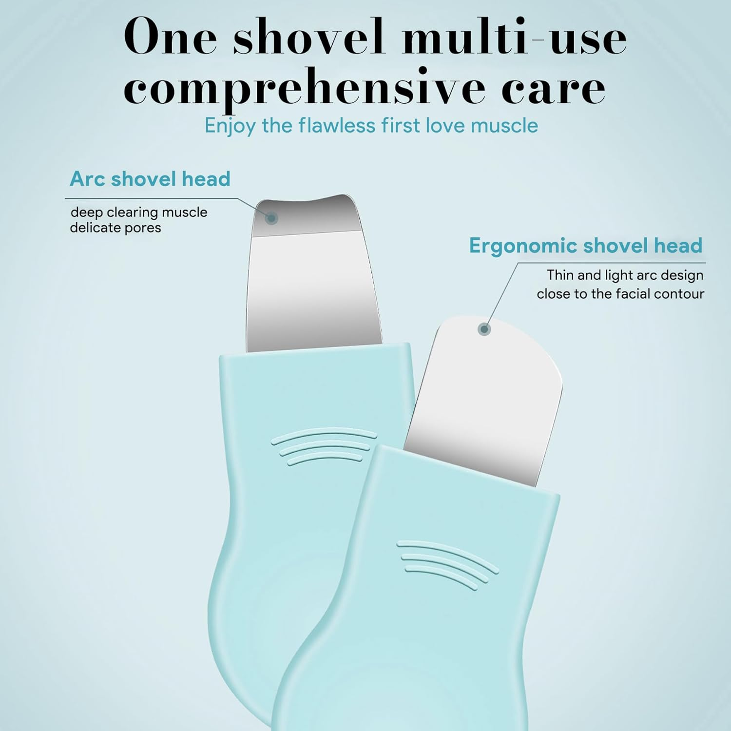 Blackhead Remover Tool &ndash; Dual-Head Pore Scraper for Deep Cleansing, Gentle & Painless Nose Scraper, Skin Scrubber Face Spatula with Protective Cap, Safe & Made from Silicon image number 2