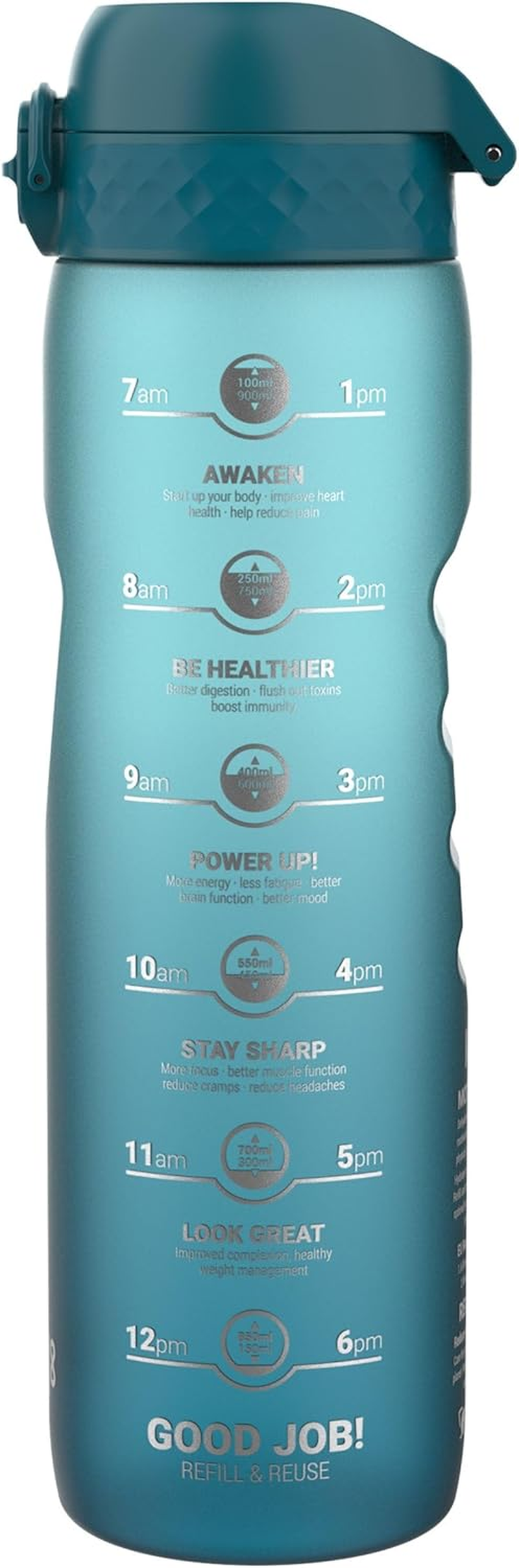 Ion8 1 Litre Water Bottle, 1000 Ml, Leak-Proof, One-Handed Opening, Secure Locking, Dishwasher Safe, Bpa-Free, Carry Handle, Easy to Clean, Ideal for Sports and Gym, Cream White