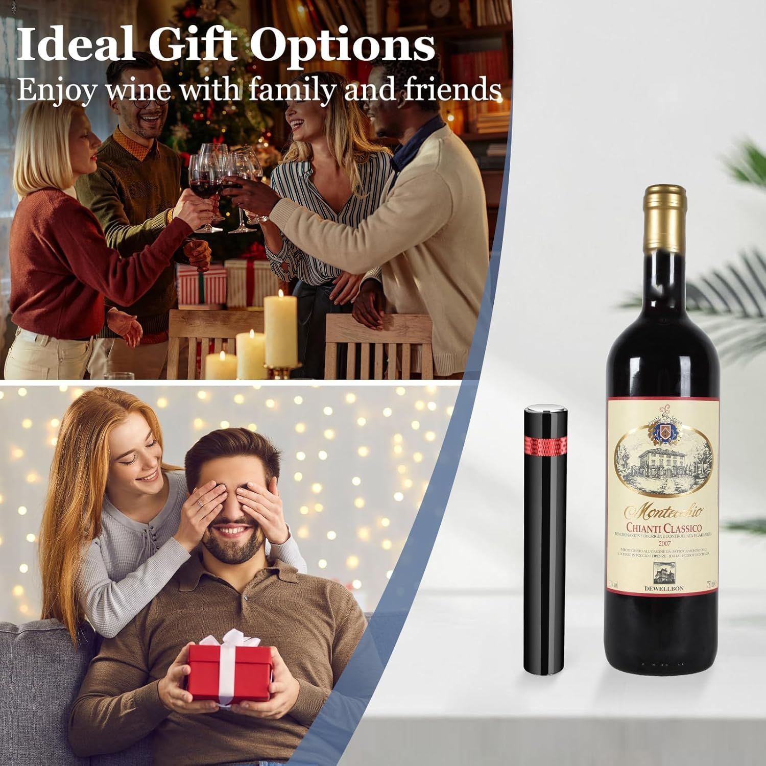 Marchpower Air Pressure Pump Wine Bottle Opener for Removing Cork, Professional Handheld Portable, 7S Quick Opening for Home Bars Travel Picnic, No Damage Cork, Effortless, Red image number 3