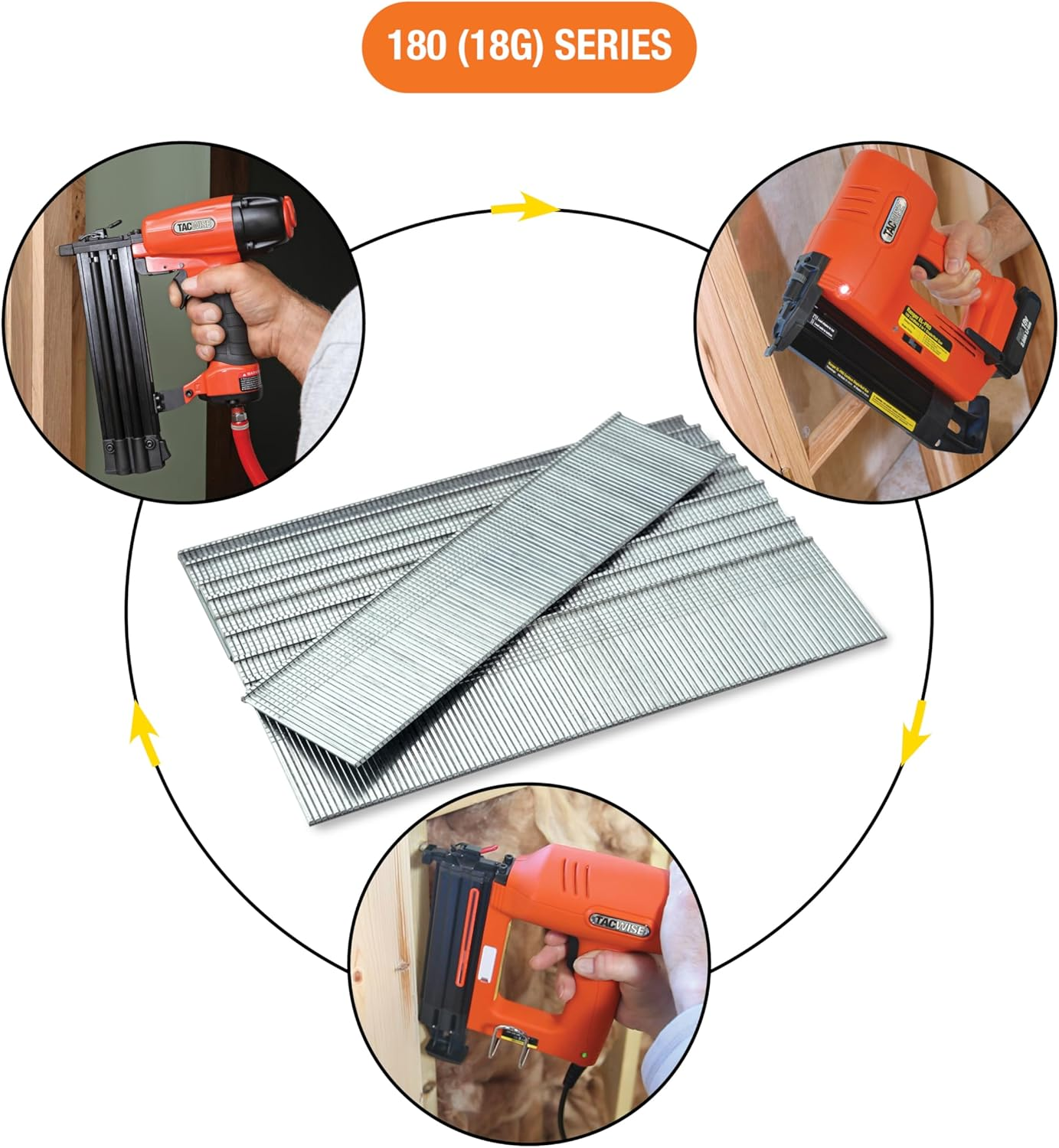 TACWISE 0400 Type 18G / 40 Mm Galvanised Brad Nails, Silver, 5000 Pack