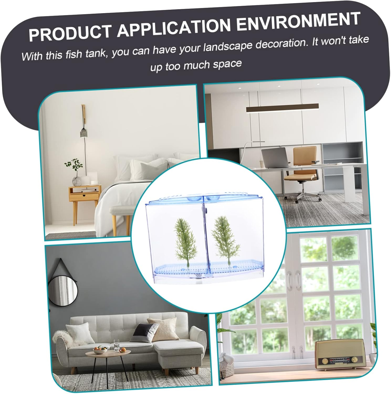 DECOMELODY Mini Transparent Fish Tank Small Plastic Aquarium Breeding Box for Fish and Hydroponic Plants Easy to Clean and Compact Tabletop Design for Desktop Aquatic Pets and DIY Micro Lands image number 1