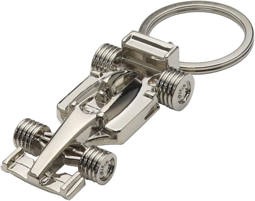 KITUREK 3D F1 Race Car Keychain, Zinc Heavy Duty Racing Model Keychain, Car Key Ring Present for Father Husband Boyfriends