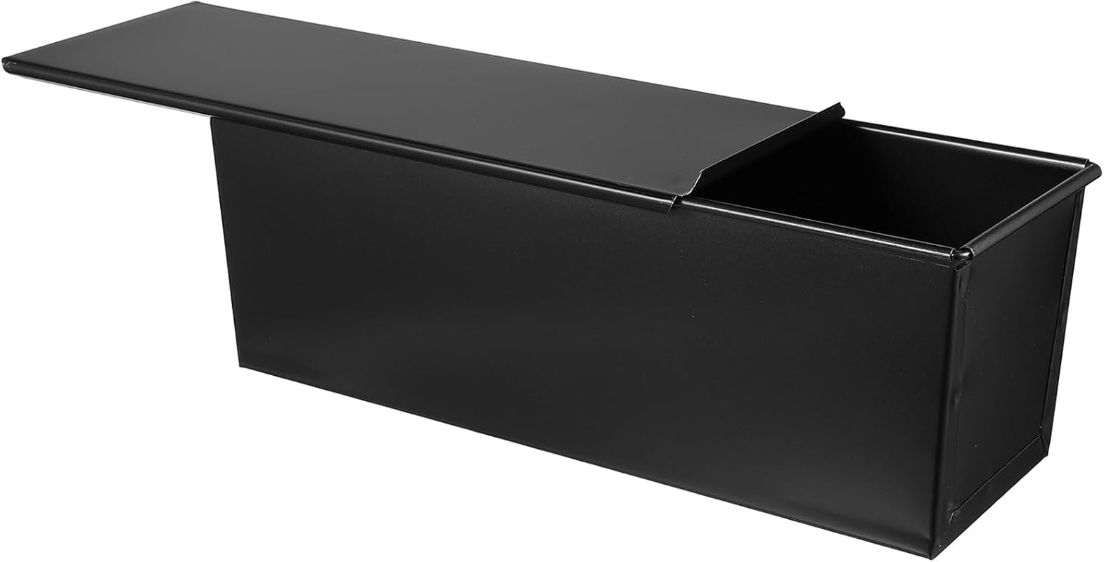 Cabilock Bread Loaf Pans with Sliding Lid, 750G Rectangular Metal Bread Toast Box, Non Stick Baking Mold Bakeware Tin, Flat Toast Pan with Cover for Home Baking image number 3