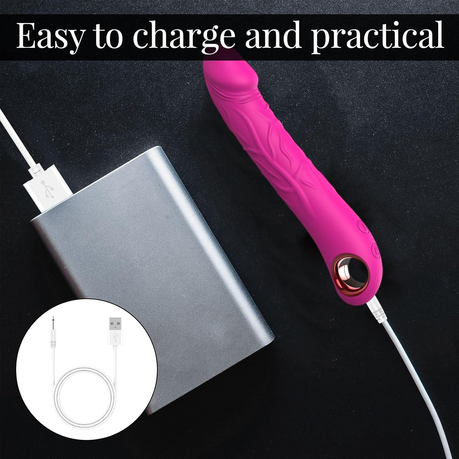 Vibrator Charger, 3Pcs 2.5Mm Charging Cable, Charger Cable, Fast Charging Replacement USB Charger Cable, Replacement USB to Dc Charging Cable, Dc Charger Cord(2.5Mm 16Mm for Massager) image number 5