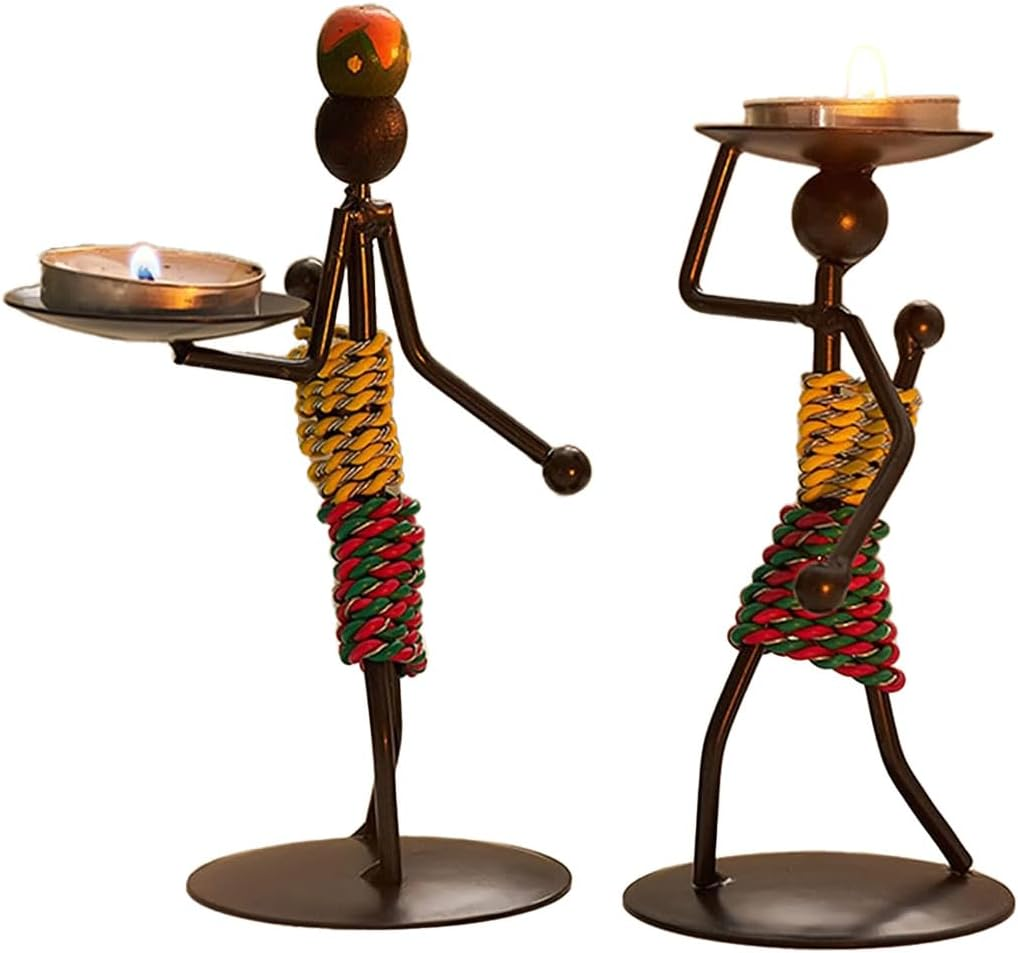 AIMALL European Style Iron Candle Holder Nordic Decorative Candlestick Tabletop Centrepiece for Home Restaurant Bar Party Decor