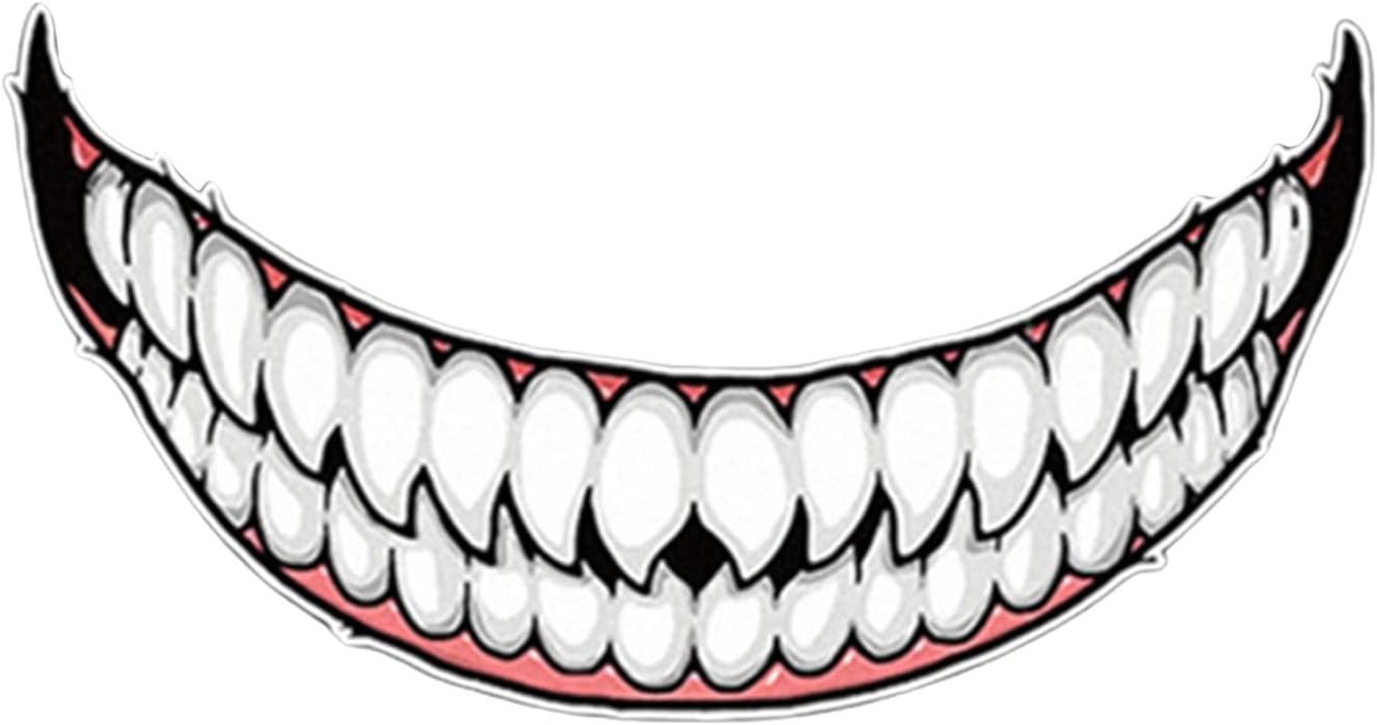 Royalo Helmet Decorative Decals - Smile Teeth Stickers for Car and Motorcycle - DIY Self-Adhesive Shark Teeth Decals image number 5