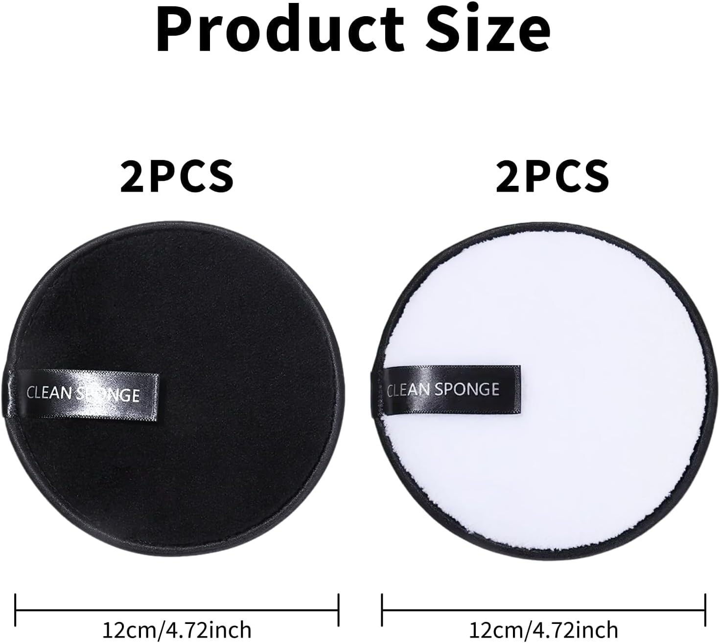 4 Pcs Reusable Makeup Remover Pads, Washable Makeup Remover Cloths, Eco-Friendly Cleaning Pads, Organic Makeup Eraser Pads for All Skin Types, Hypoallergenic Microfiber Makeup Remover Face Cloths image number 2