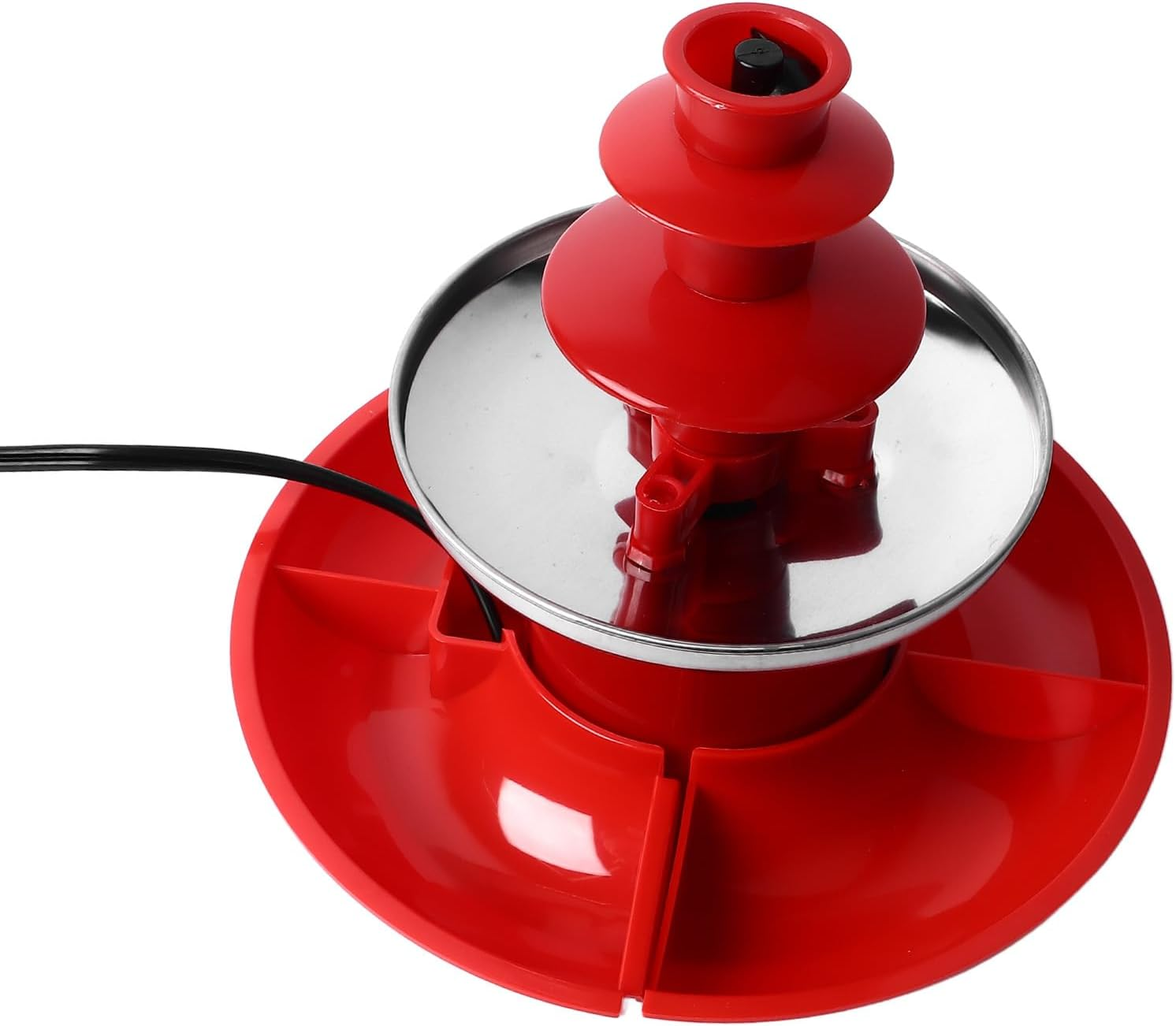 Chocolate Fountain Machine, 3 Layer Detachable Mini Fondue Fountain Cheese Fountain Buffalo Sauce Fountain Drink Fountain Party Fountain for Party Christmas Halloween image number 4