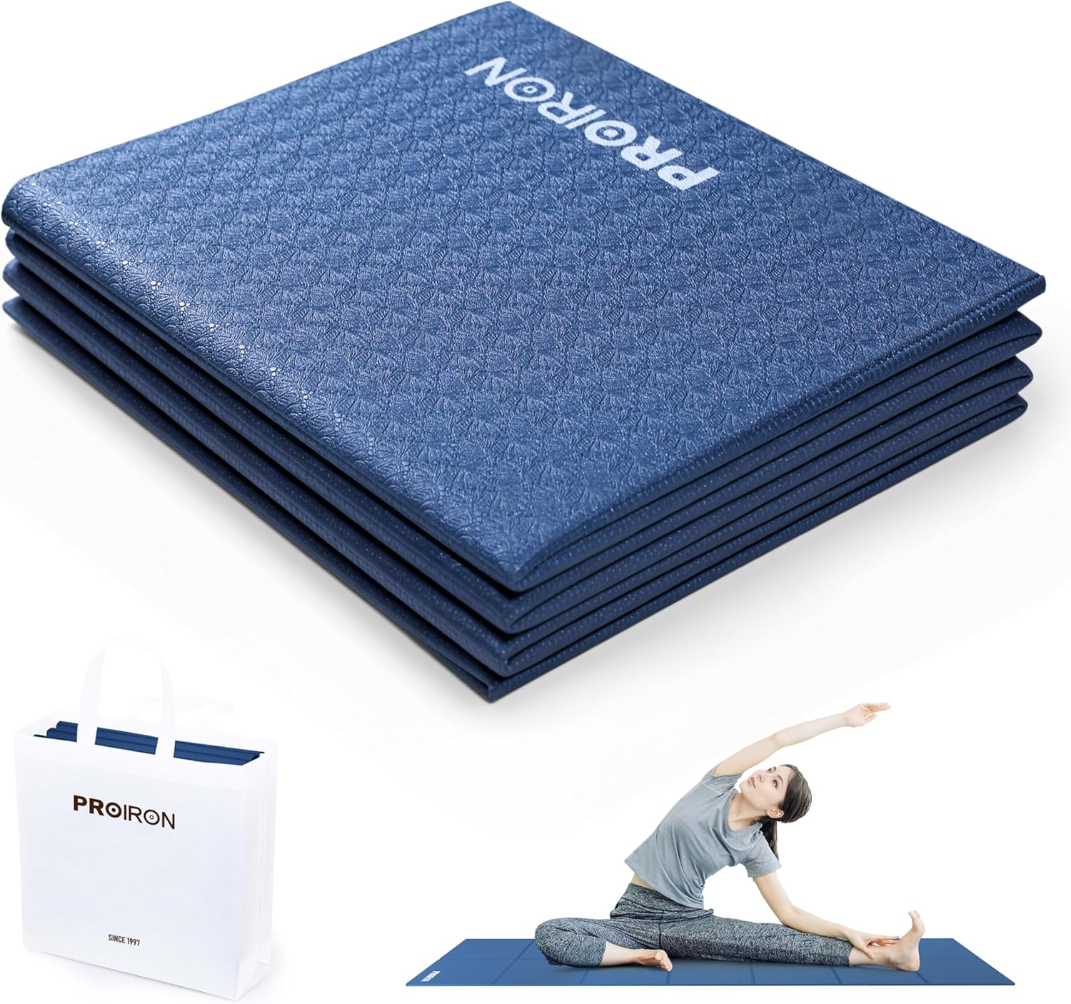 PROIRON Foldable Yoga Mat - Travel Folding Yoga Mat Lightweight, Anti-Slip,And Easy to Carry to Class Beach Park Tear Resistant Travel Picnics 2Mm/4Mm