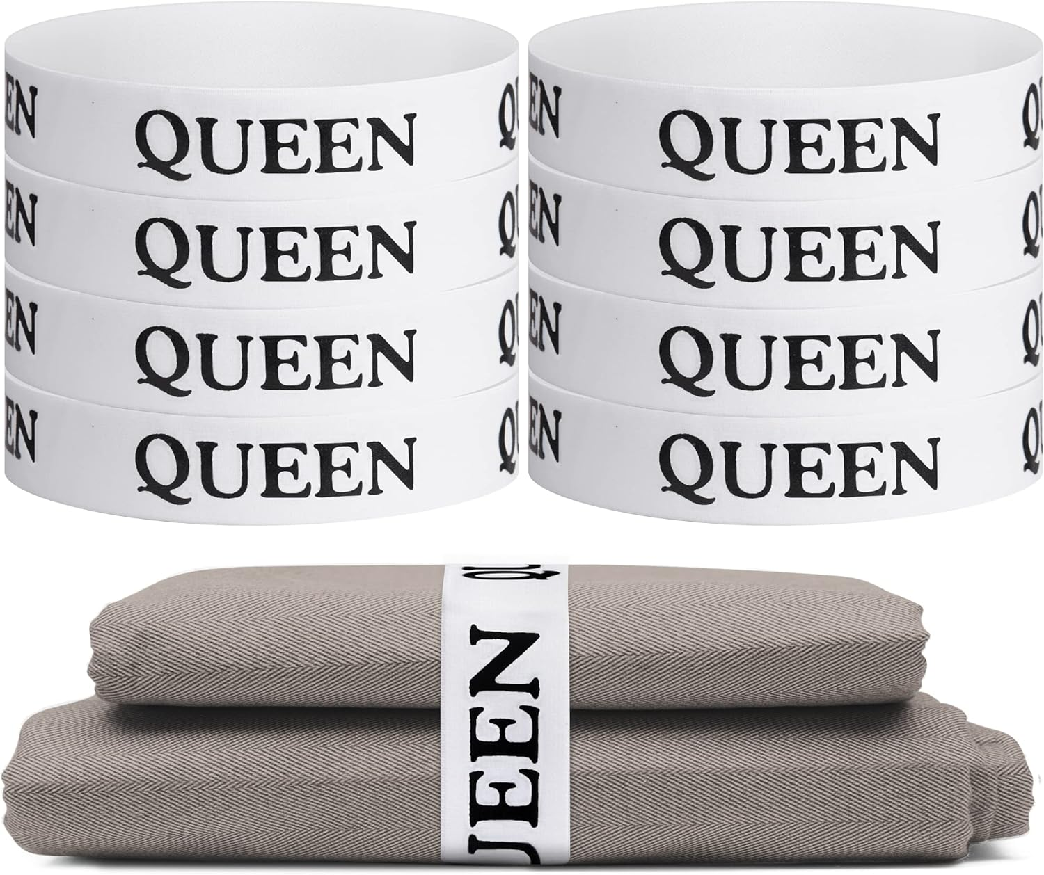 Codree 8 Pieces Bed Sheet Organizer Bands- Sheet Keepers Closet Organization- Elastic Bed Sheet Storage- Bedding Bands for Foldable Bedsheet, Pillow Case, Duvet (4 Types)