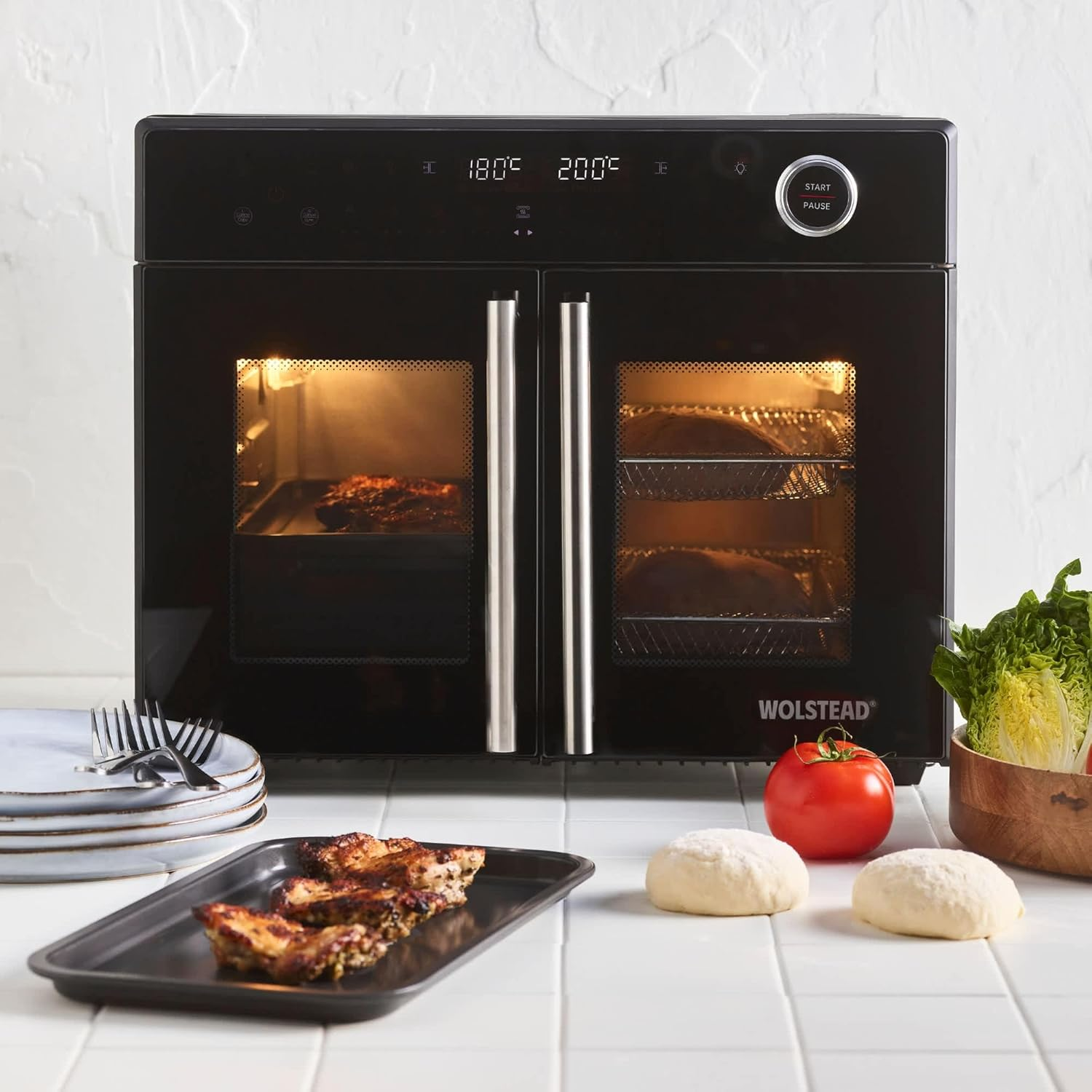 Wolstead Swift French Door Digital Air Fryer Oven &ndash; 28L, Black Countertop Convection Oven for Baking, Roasting, & Grilling image number 2