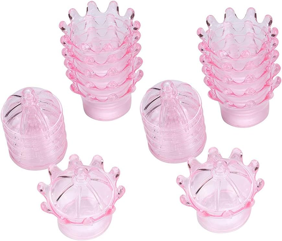 Haofy 12Pcs Box Cute Transparent Crown Plastic Candy Box Favors Chocolate Packaging for Kids Birthday Baby Shower Guests Wedding Party Supplies (Pink) - Blue image number 5