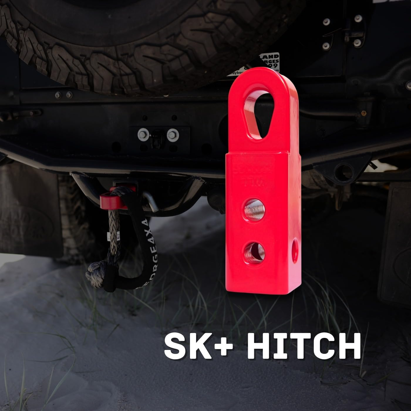 SK+ Soft Shackle Tow Bar Hitch Shackle Receiver RED Block George4X4 Alloy 4X4 Accessories 4WD Recovery image number 4