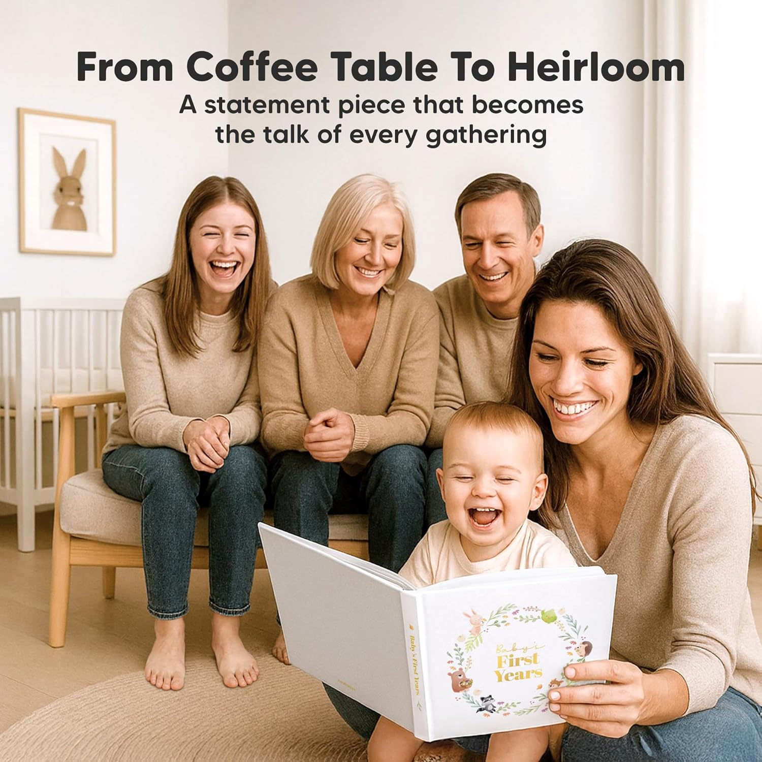 Keepsake Baby Memory Book, Girl, Boy - Beautiful First 5 Year Journal Book, 100 Pages Newborn Milestone Scrapbook, from Pregnancy to Age 5, First Time Mom Gifts for Baby Shower, Gender Neutral (Muse) image number 3