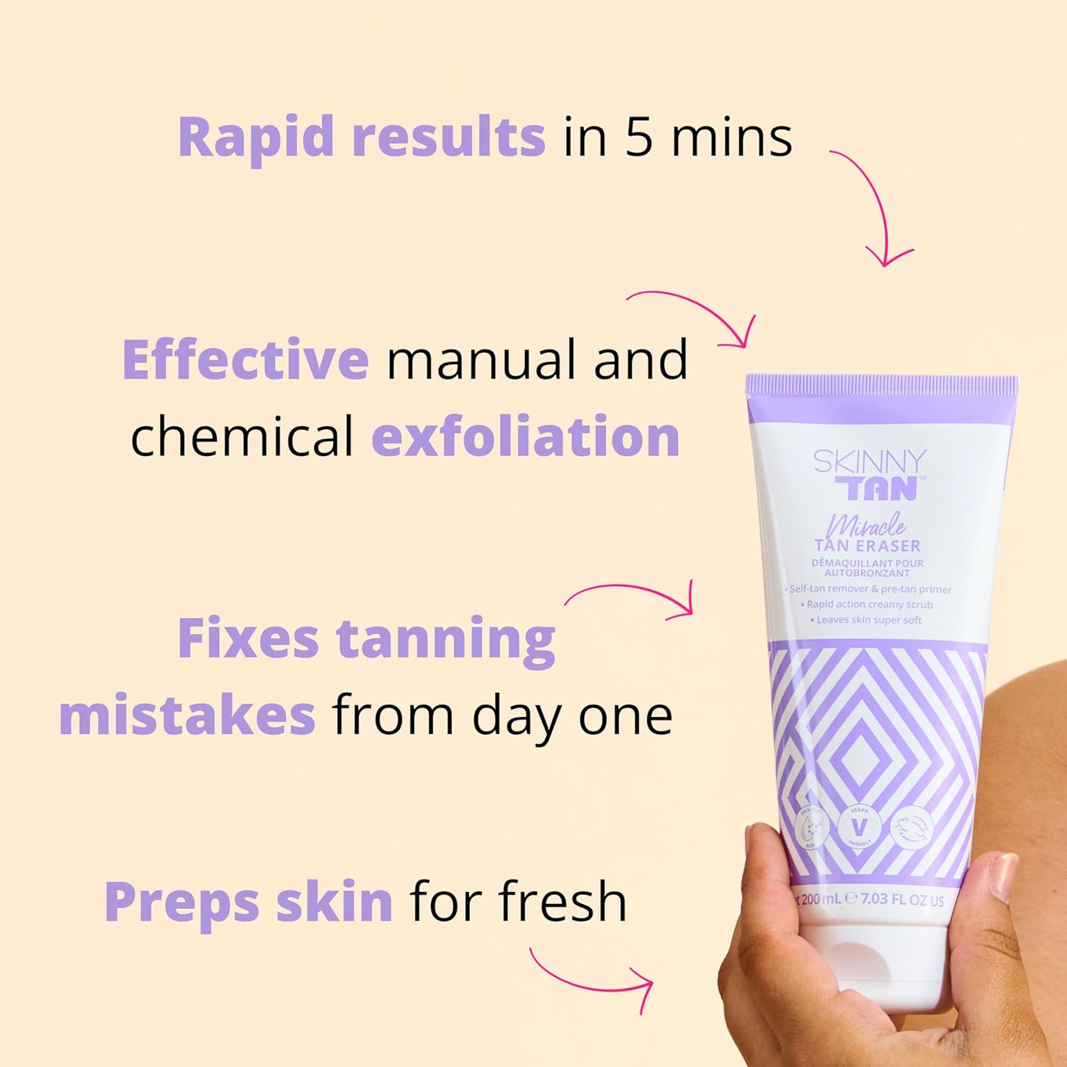 Skinny Tan Miracle Tan Eraser 200Ml &ndash; Fast Acting Self Tan Remover image number 2