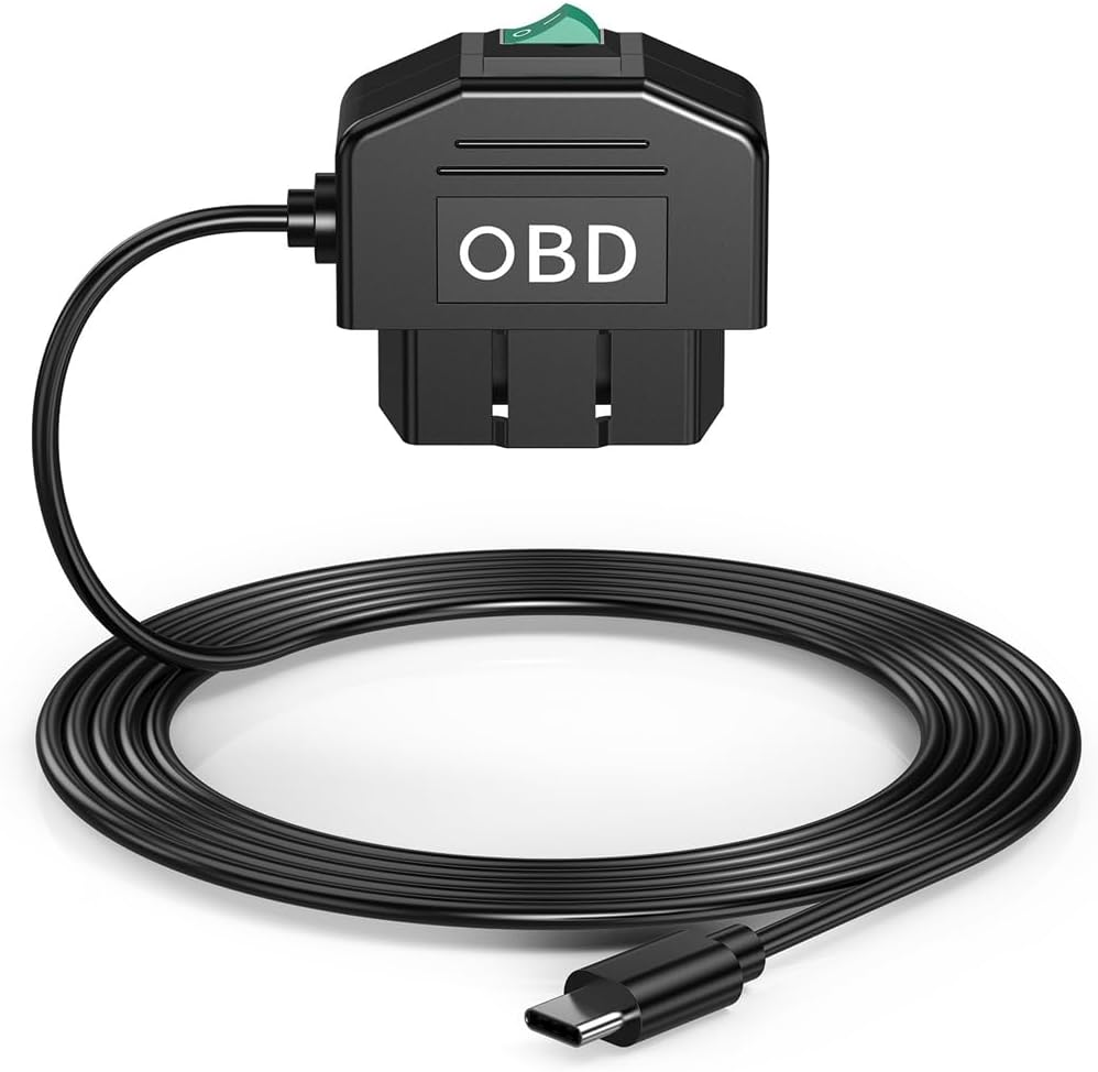 Dash Cam OBD Hardwire Set Dash Camera USB Type C Hardwire Kit with OBD Power Cable for Dashcam 12-24V to 5V/3A image number 2