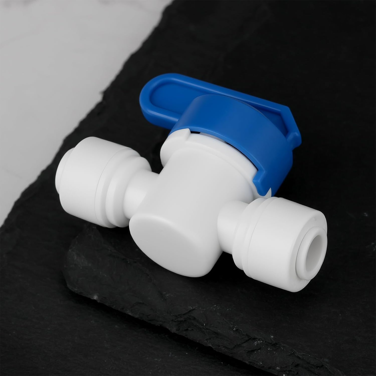 SING F LTD 2Pcs 1/4 Inch Shut off 6.5Mm Straight Connector for RV Camper Reverse Osmosis and Drinking Water 50X36Mm image number 3