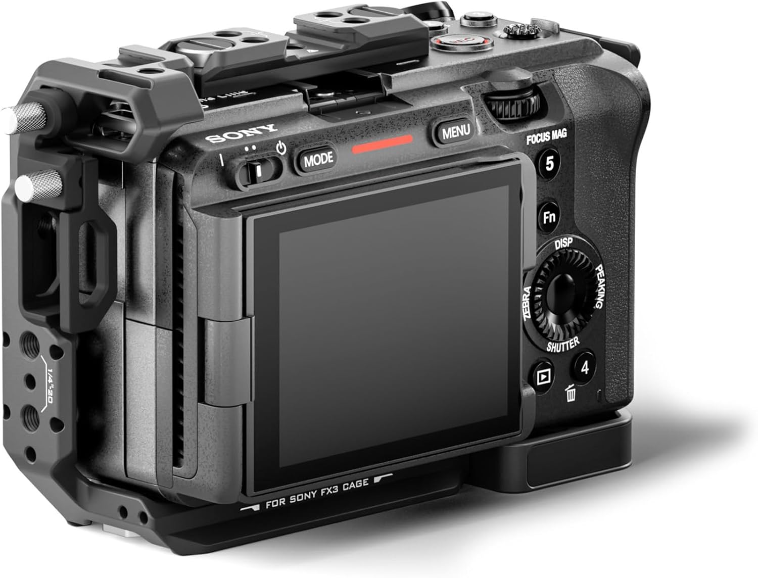 Tilta Full Camera Cage for FX3/FX30 V2 | Top Plate NATO Rail, Cold Shoe, 1/4""-20 and 3/8""-16 | Thumb Screw Design | Black image number 6