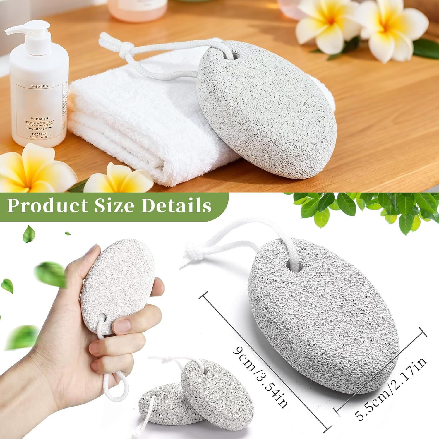 Natural Lava Pumice Stone for Feet - Premium Pedicure Tool for Hard Skin, Callus, & Dead Skin Removal - Exfoliating Foot & Hand Scrubber for Smooth Soft Skin - Callus Remover for Men & Women (4PCS)