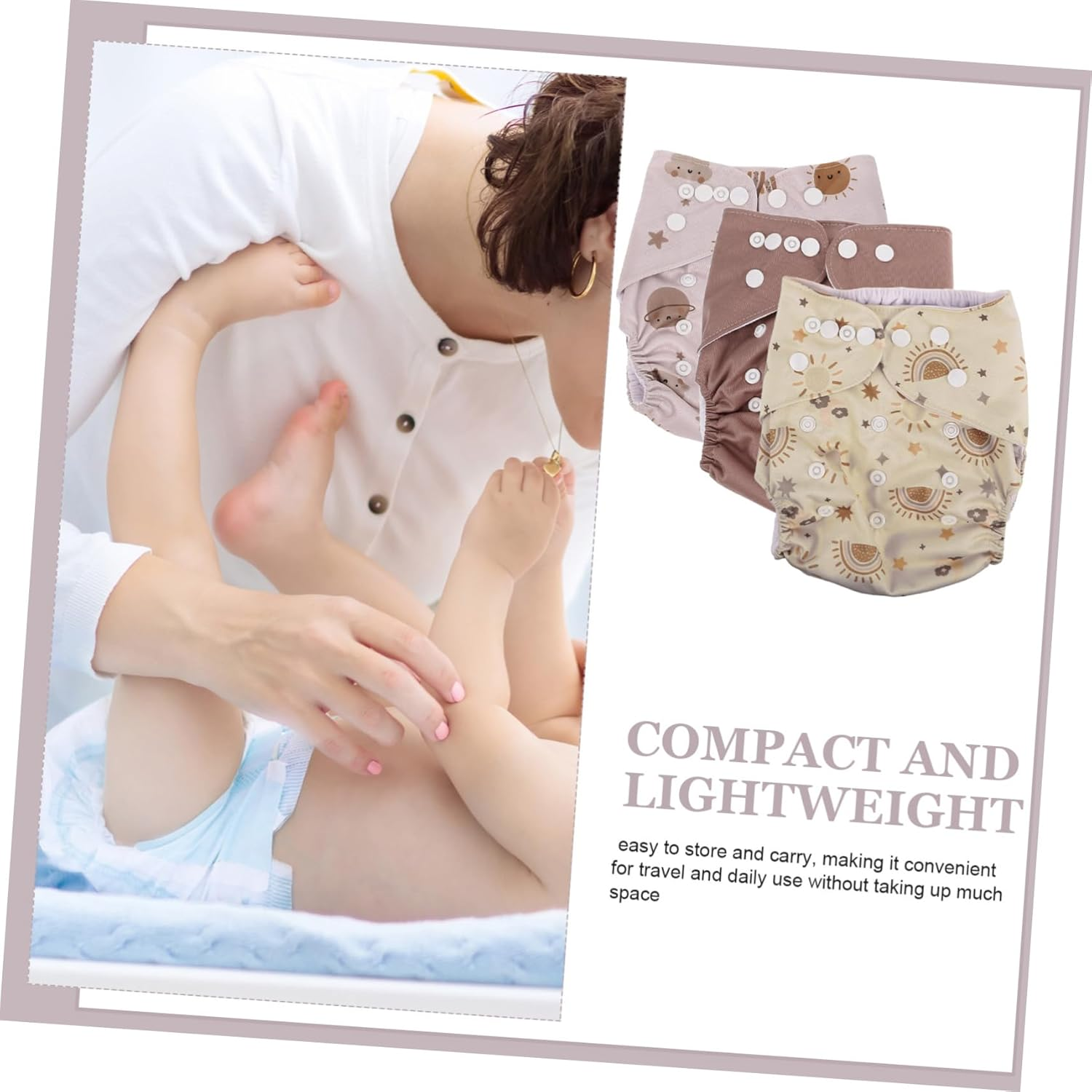 Cloth Diapers Reusable Diaper for Newborn for Swim Unisex Cloth Nappies Pink image number 1