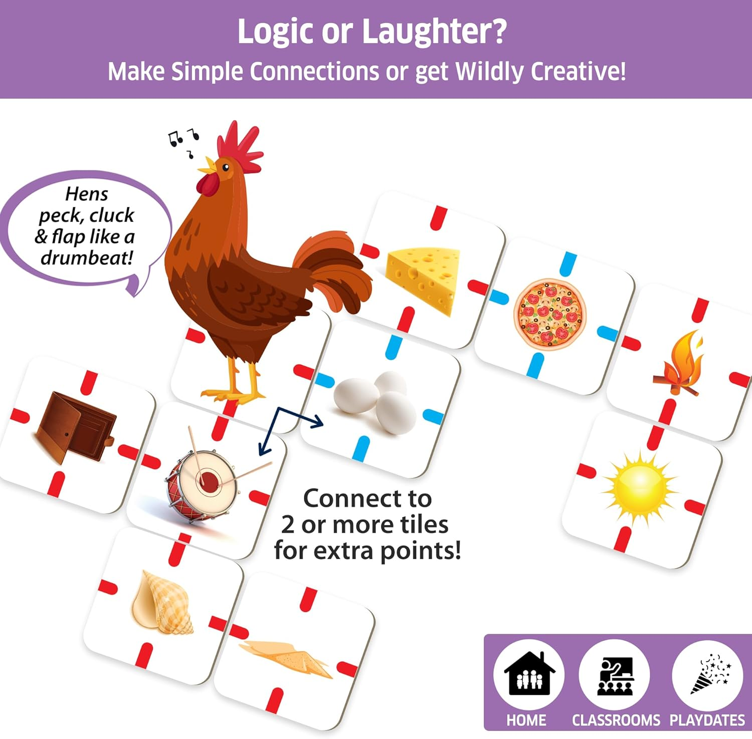 Chalk and Chuckles Board Game - Why Connect, Fun Logical Family Game for Kids Age 6-12 Years, Learning & Educational Toys, Gifts for Boys, Girls 7, 8, 9, 10 Years image number 5