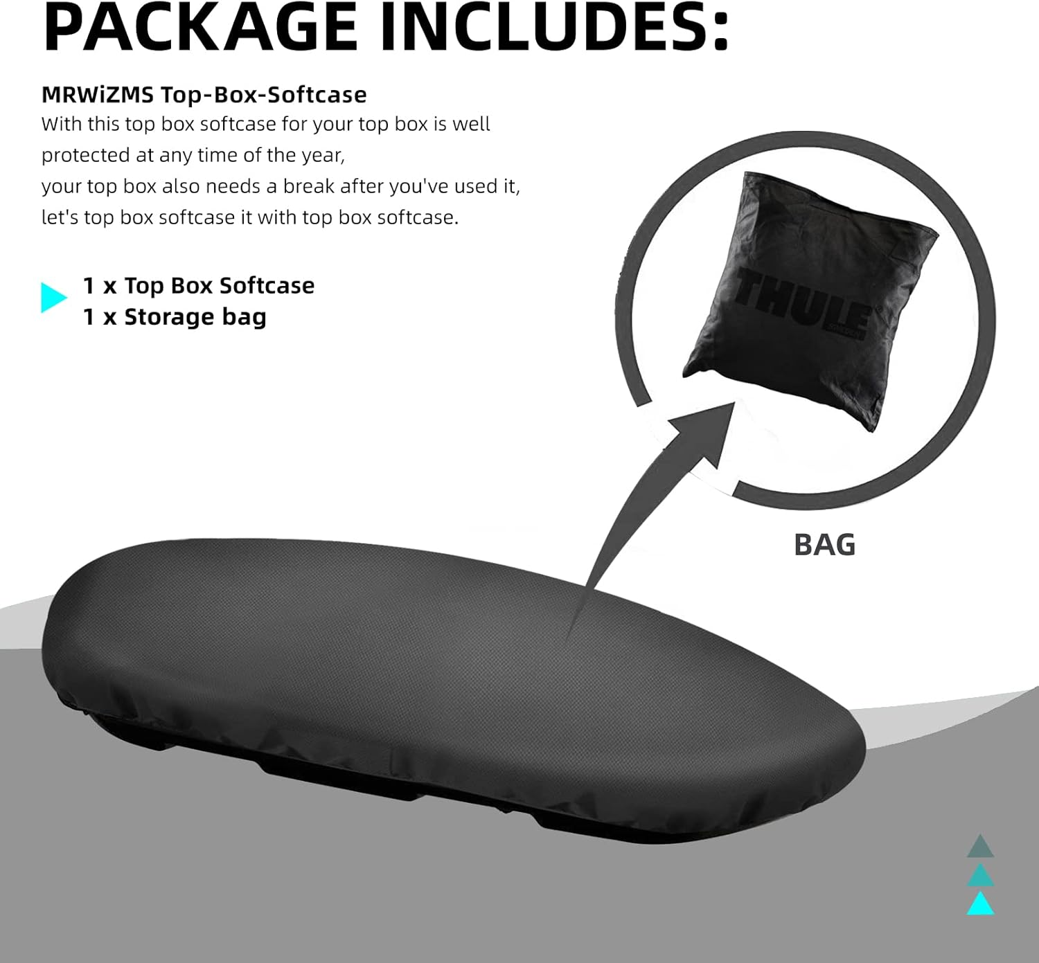 Roof Box Protective Cover, Roof Boxes Cover, Better Protection for Roof Boxes, Car Protective Cover, Box Lid Protective Cover (L 215 X W 92 X H 44 Cm) image number 3