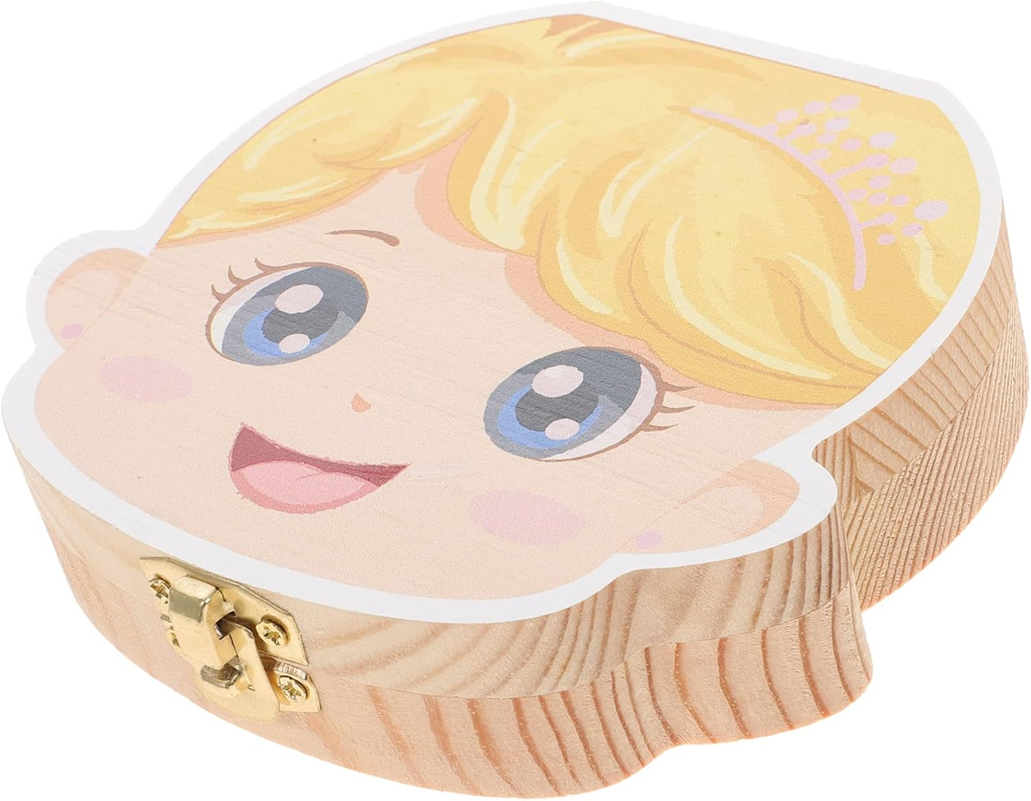 IMIKEYA Tooth Box Cartoon Girl Design Wooden Keepsake Organizer for First Tooth Storage for Showers Birthdays Lightweight Easy to Clean image number 5