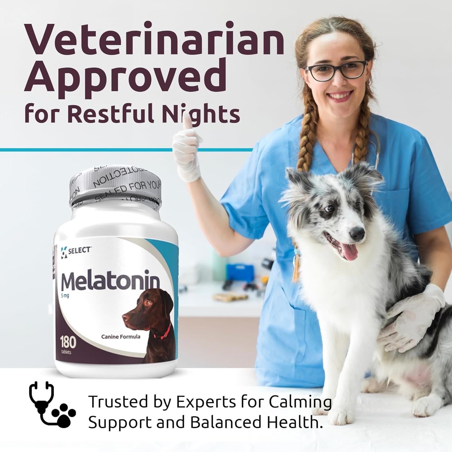 K9 Select Melatonin for Dogs - Calming Aid Tasty Dog Supplement - Helps Overall Health with Quiet Moments and Composure - Reduce Stress Calming Treats for Large Dogs - 5 Mg, 180 Tablets image number 5