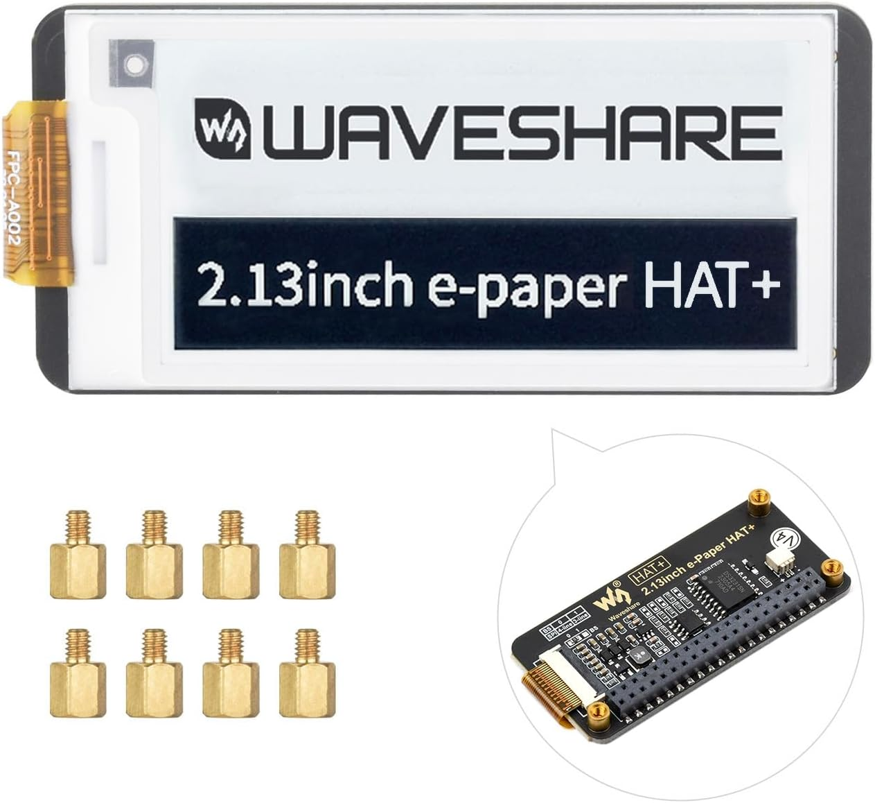 Waveshare 2.13Inch E-Paper,For Raspberry Pi 5/4B/3B+/3B and Raspberry Pi Zero W/2W Series Boards,Pwnagotchi Screen/E-Ink Screen for Pwnagotchi Kit,Spi Interface, HAT+ Standard image number 5