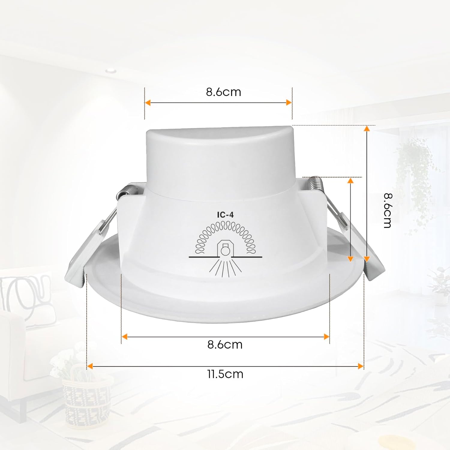 LED Motion Sensor Ceiling Light, 9W IP44 Waterproof Downlight with Tri-Color Switch (3000K/4000K/5700K), Auto Motion Activation Day & Night for Storage Room, Basement, Garage, Hallway，Etc (1) image number 4