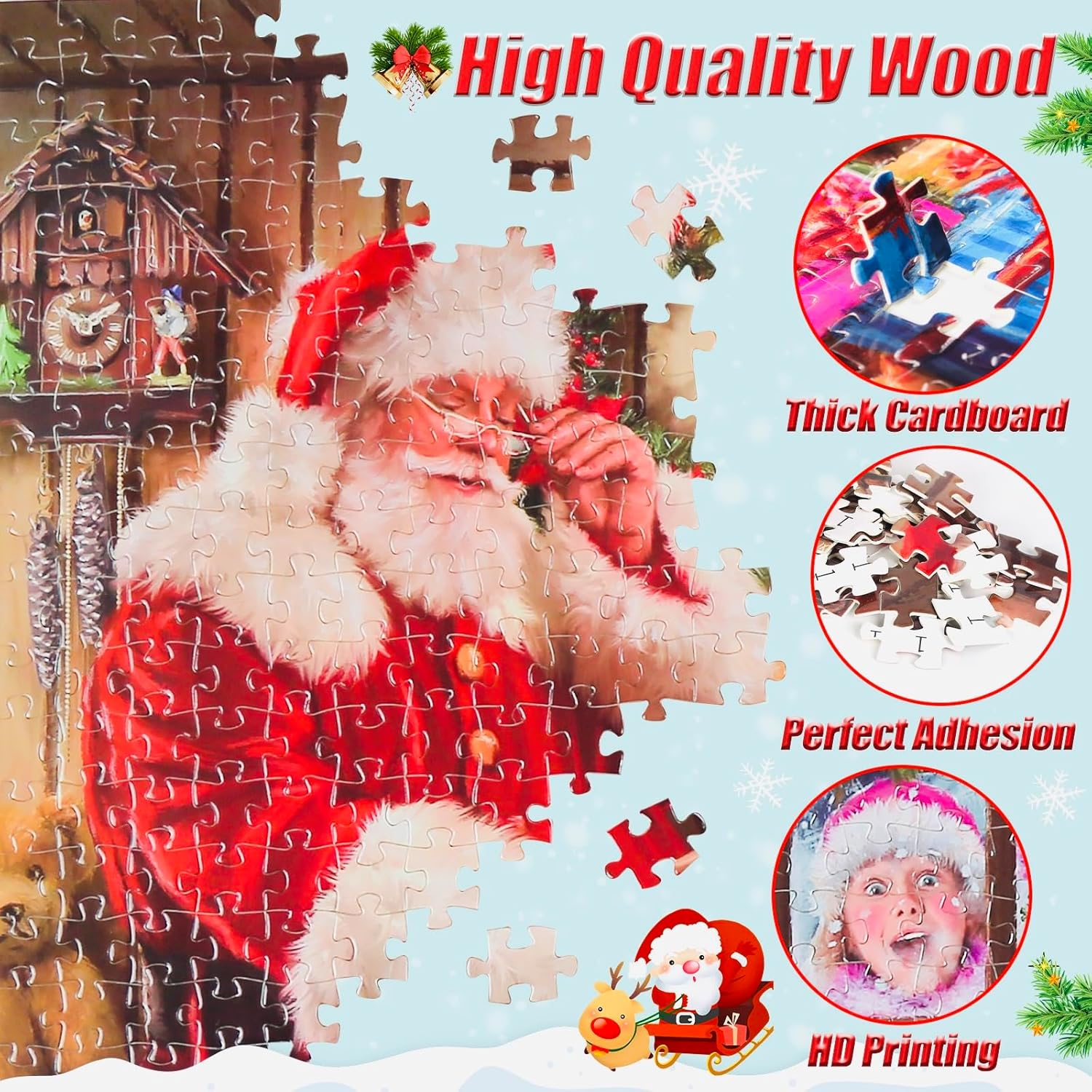 Advent Calendar 2024 Jigsaw Puzzles, 24 Box Christmas Puzzle Countdown Calendar, Funny Christmas Game Gift, Santa'S Xmas Gift,1008 Pieces 19.7 Inches X 27.6 Inch Puzzles image number 4